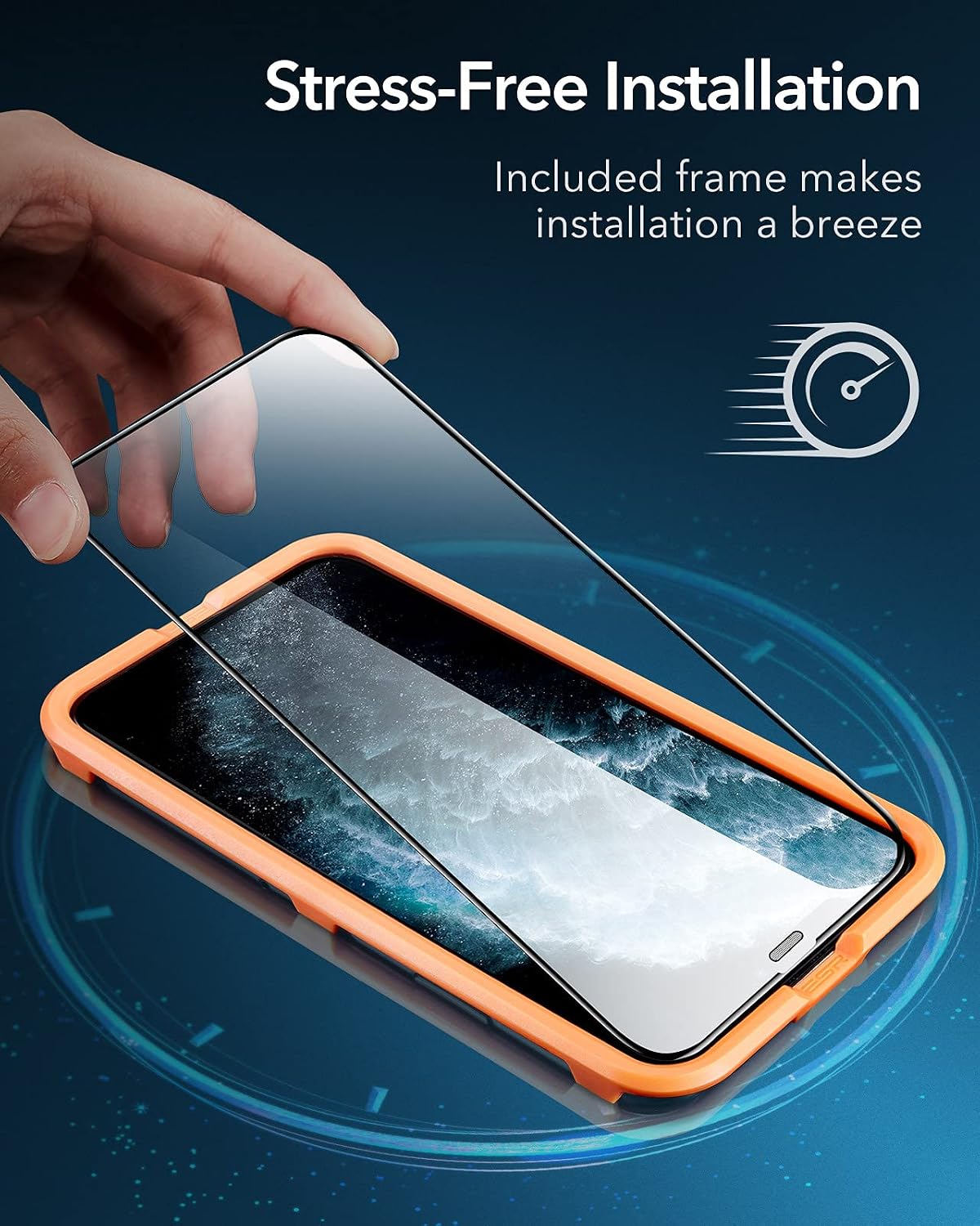 ESR Armorite for iPhone 11 Pro Max Screen Protector/iPhone Xs Max Screen Protector, 110lb Resistant Ultra Tough Tempered Glass Screen Protector, No-Bubbles, Easy Installation, Case Friendly, 2 Pack