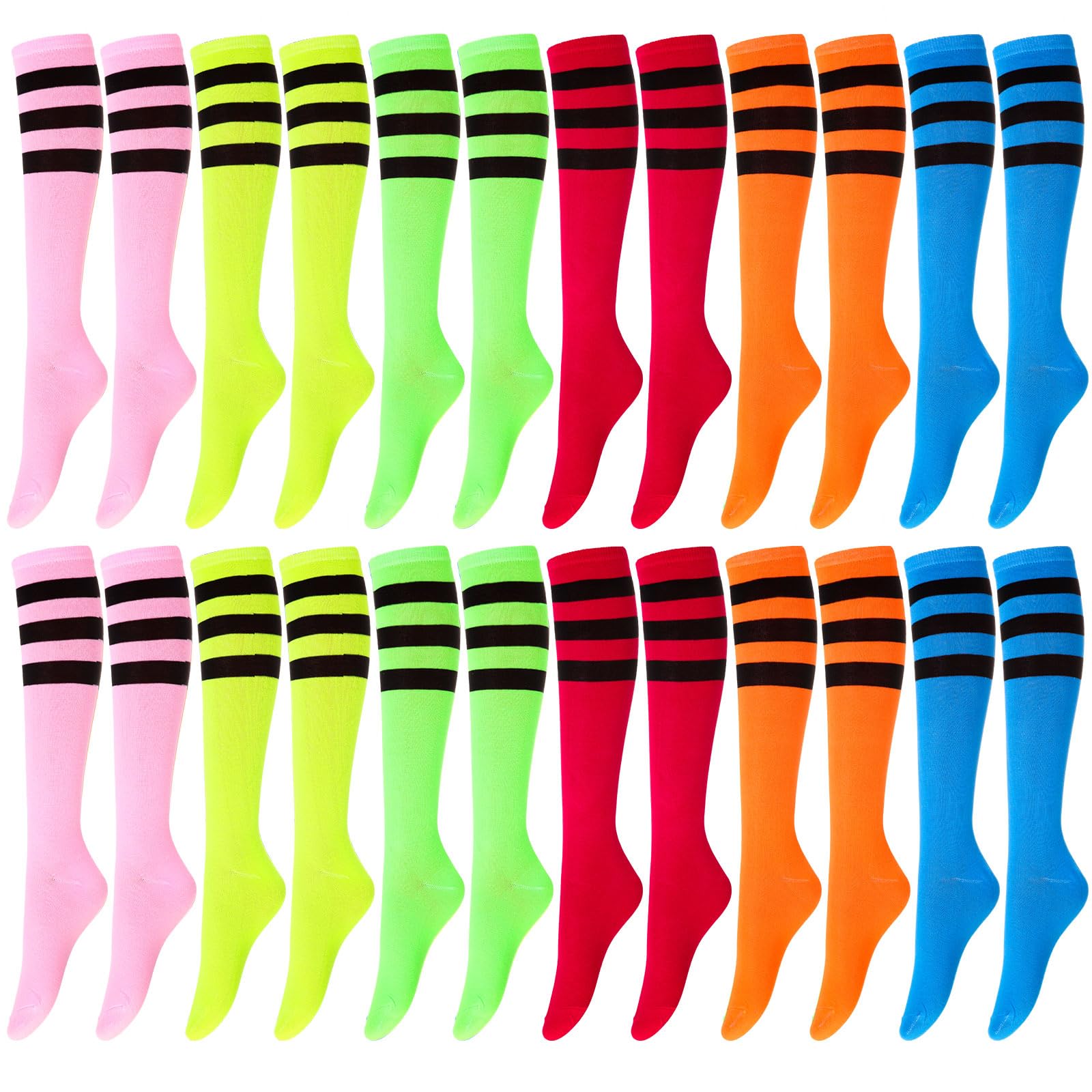 Hercicy 12 Pairs Knee High Tube Socks for Women