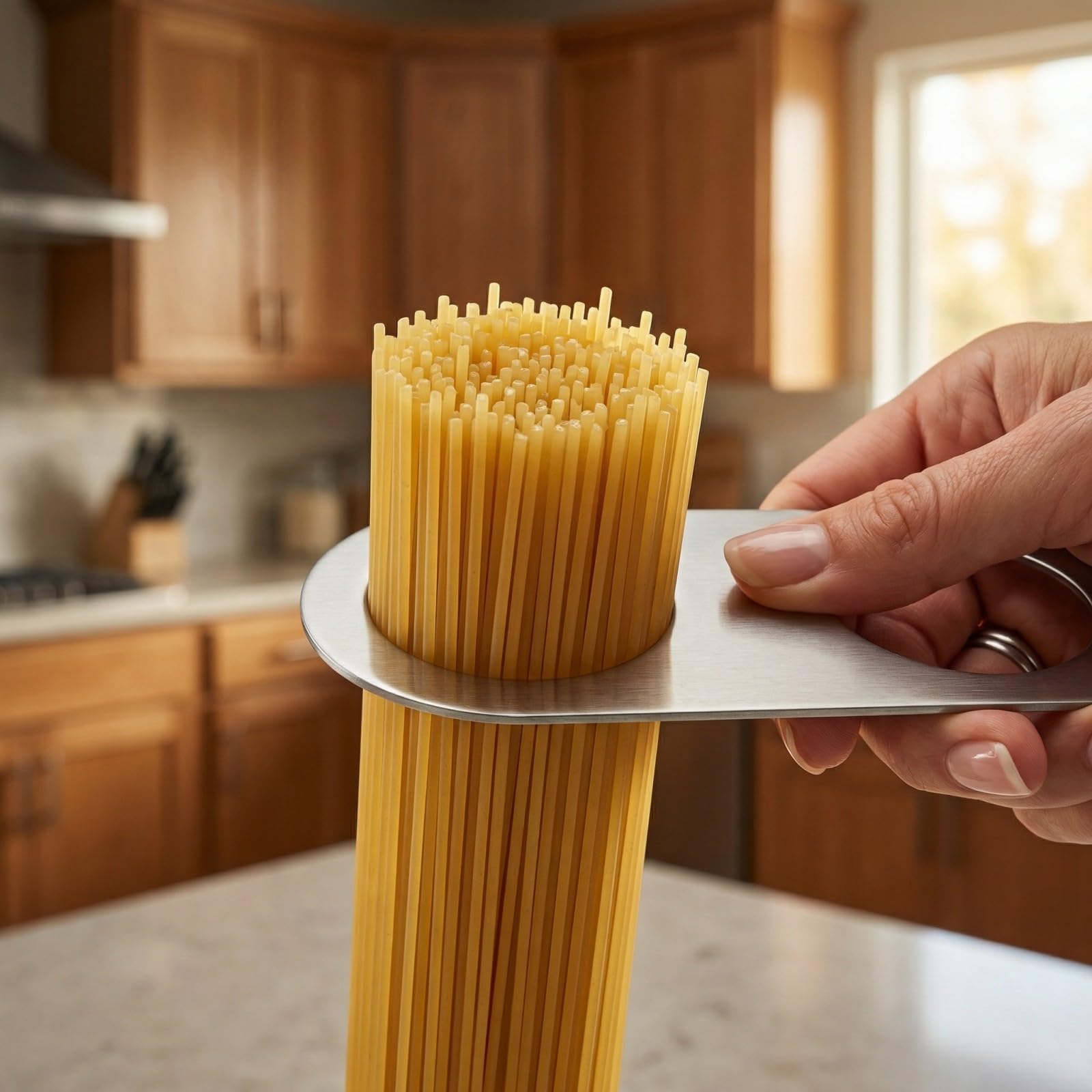 LVEDU Fideos Cantidad Medida Medida de Espaguetis Pasta porción Control de Acero Inoxidable Utensilios de Cocina