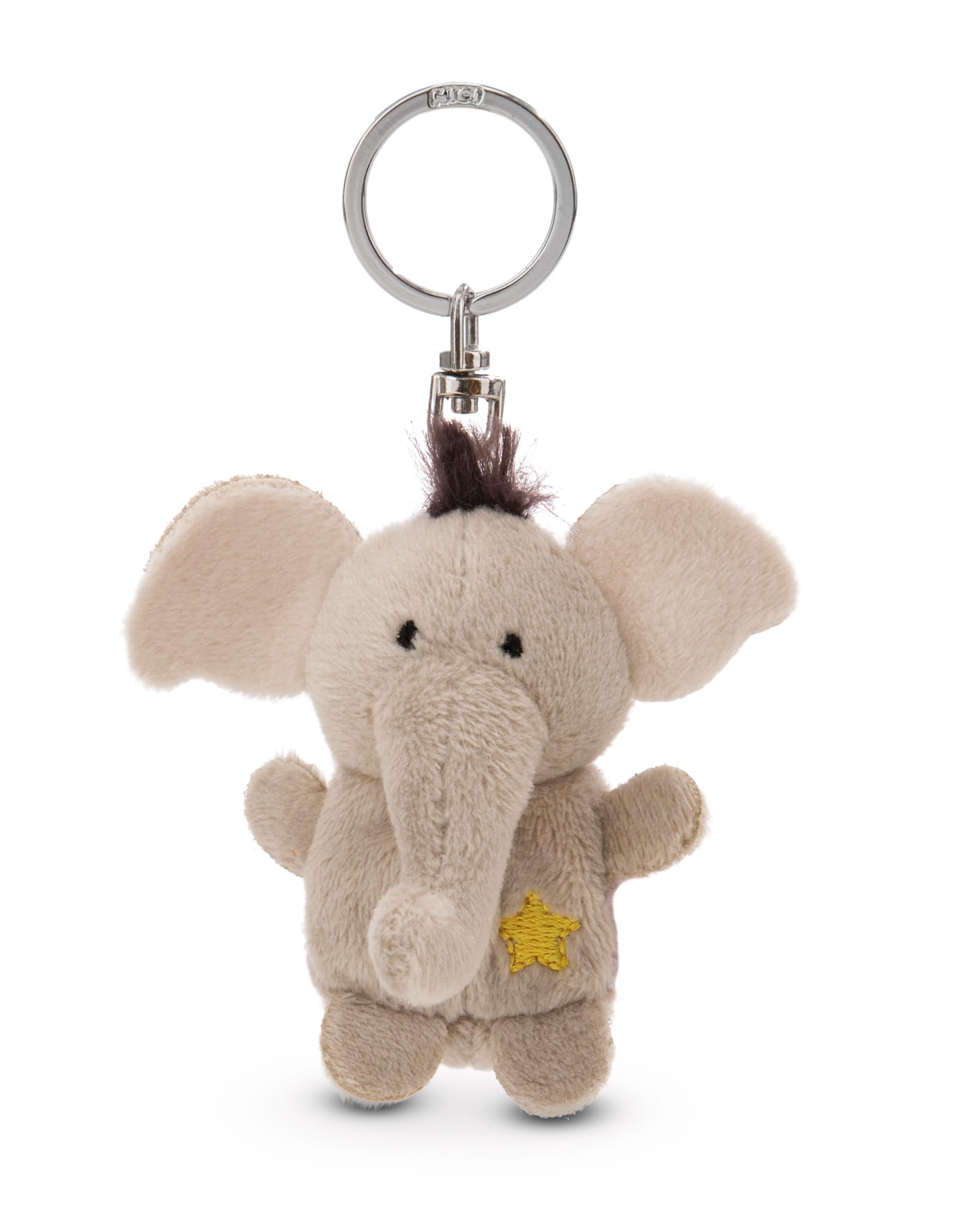 NICI Keyholder elephant with star 5cm - grey - A loyal companion for backpacks or bags, keychain for key rings & key holders for all ages | 62092
