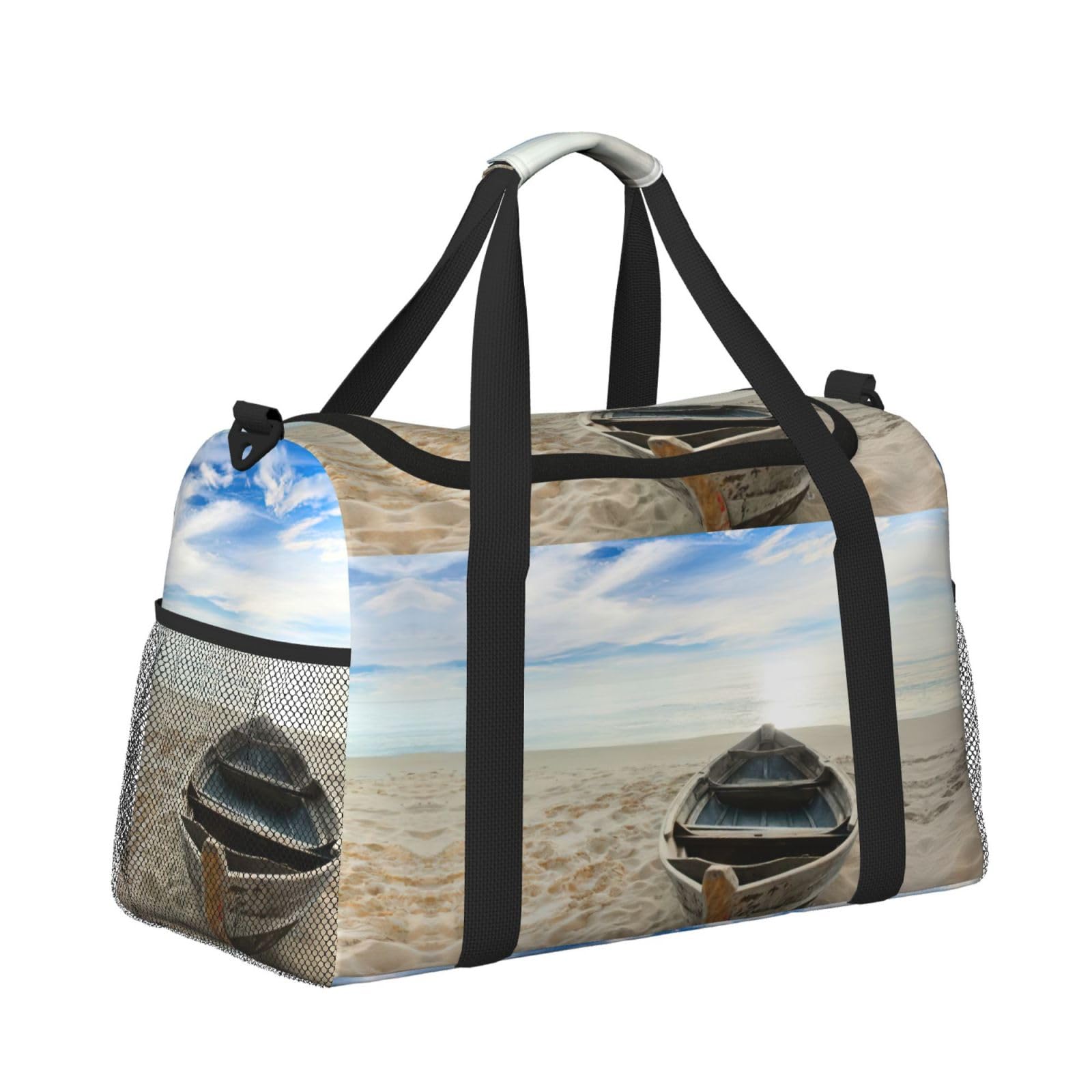 Łódź na plaży torba na ramię kobiety mężczyźni podróżna torba crossbody torebka torba na ramię torebki robocze codzienna torba hobo