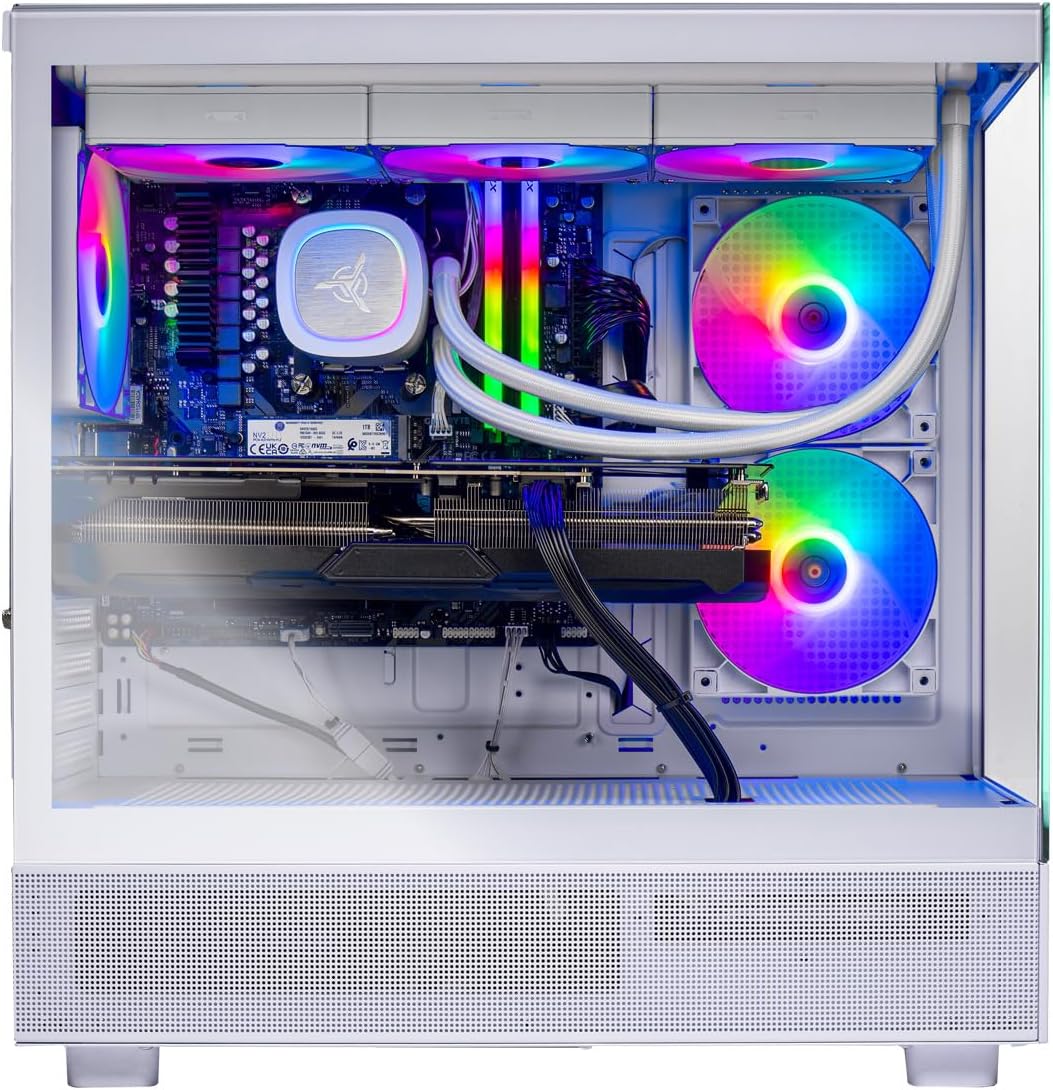 71LV3UMyLPL._AC_SL1200_ Skytech Gaming Azure 3 Desktop PC, Intel i7 14700F 2.1 GHz (5.3GHz Turbo), NVIDIA RTX 5070 12GB, 1TB Gen4 NVMe SSD, 32GB DDR5 RAM 5200 RGB, 850W Gold ATX 3 PSU, 360mm ARGB AIO, Wi-Fi, Win 11