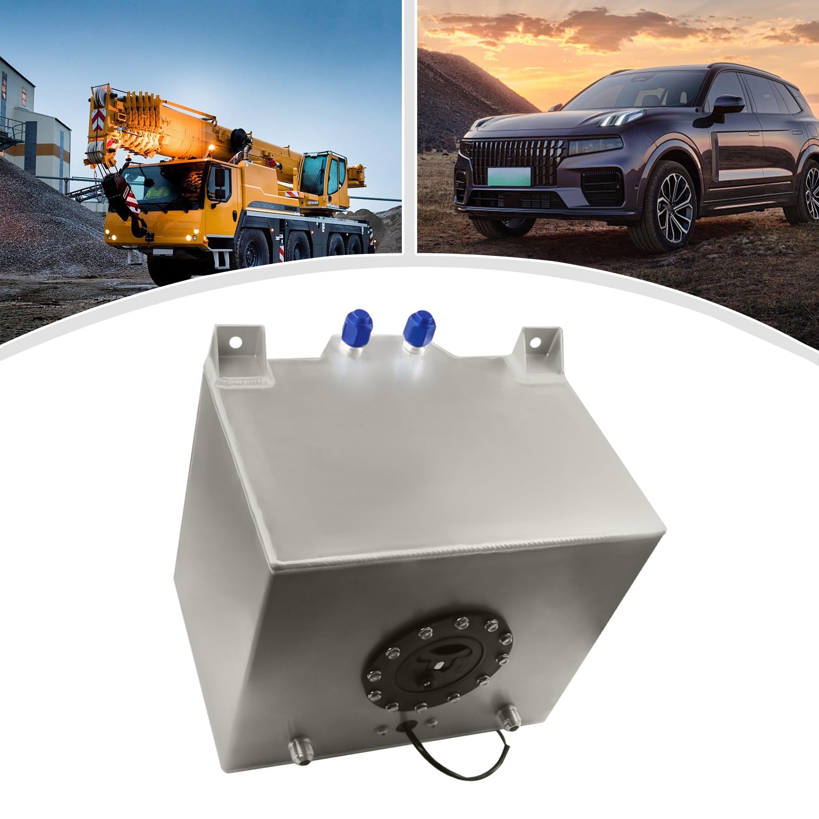 Serbatoio carburante in alluminio da 20 l, serbatoio da corsa, serbatoio del carburante, serbatoio dell'olio, dotato di sensore di livello dell'olio, per tram caldo e fuoristrada