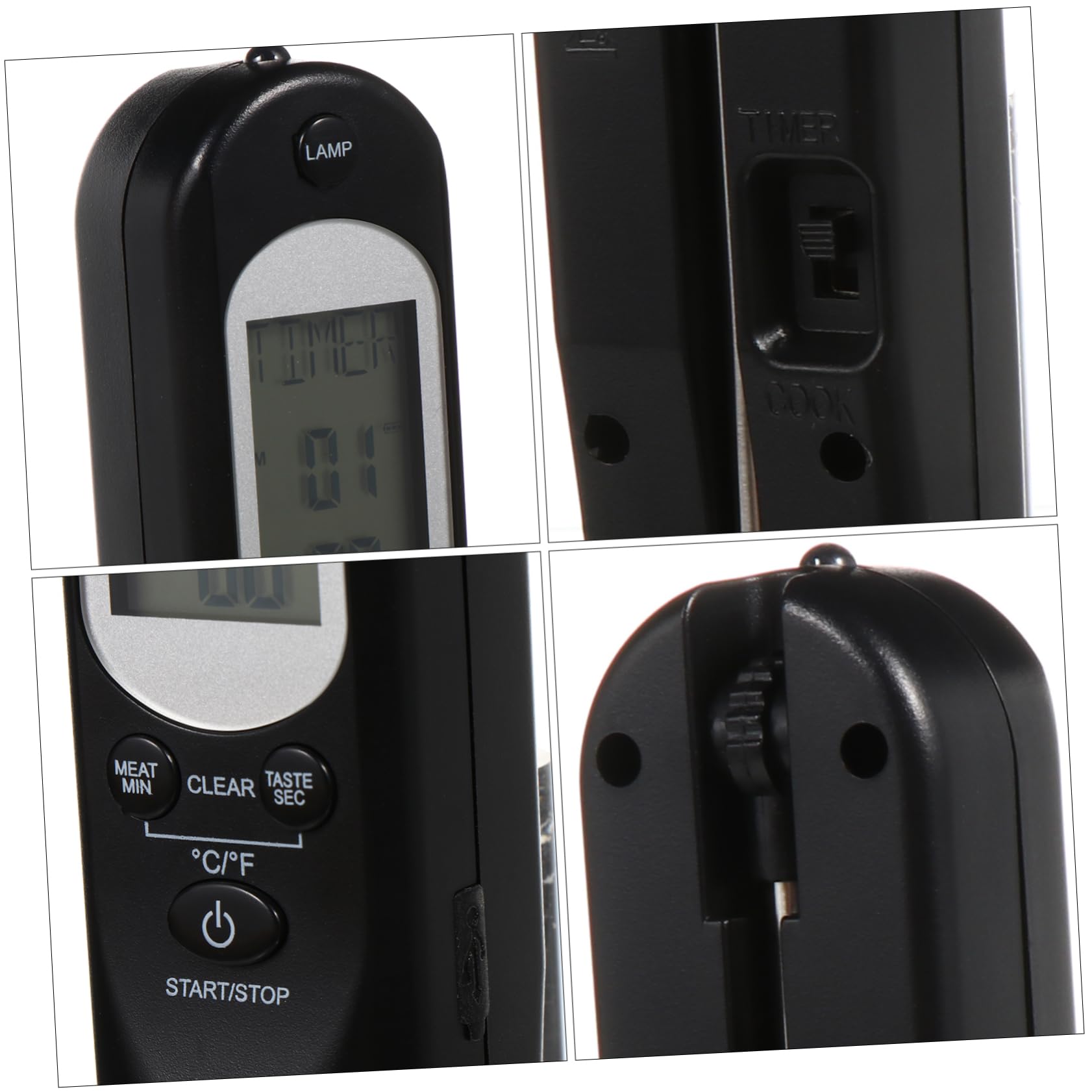 Cabilock Investigacion 1 Juego Termómetro comida de carne sonda de carne barbacoa comida digital fumador light chef termometro plastico para carne termometro digital para cocina AbS