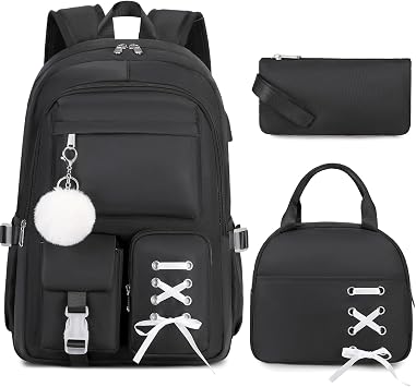Scothen Backpacks for Girls, Girls Backpack with Lunch Box & Pencil Pouch for Teens Girl Kids Elementary Middle High School College Student Bookbag Daypack Laptop Travel Backpack for Women