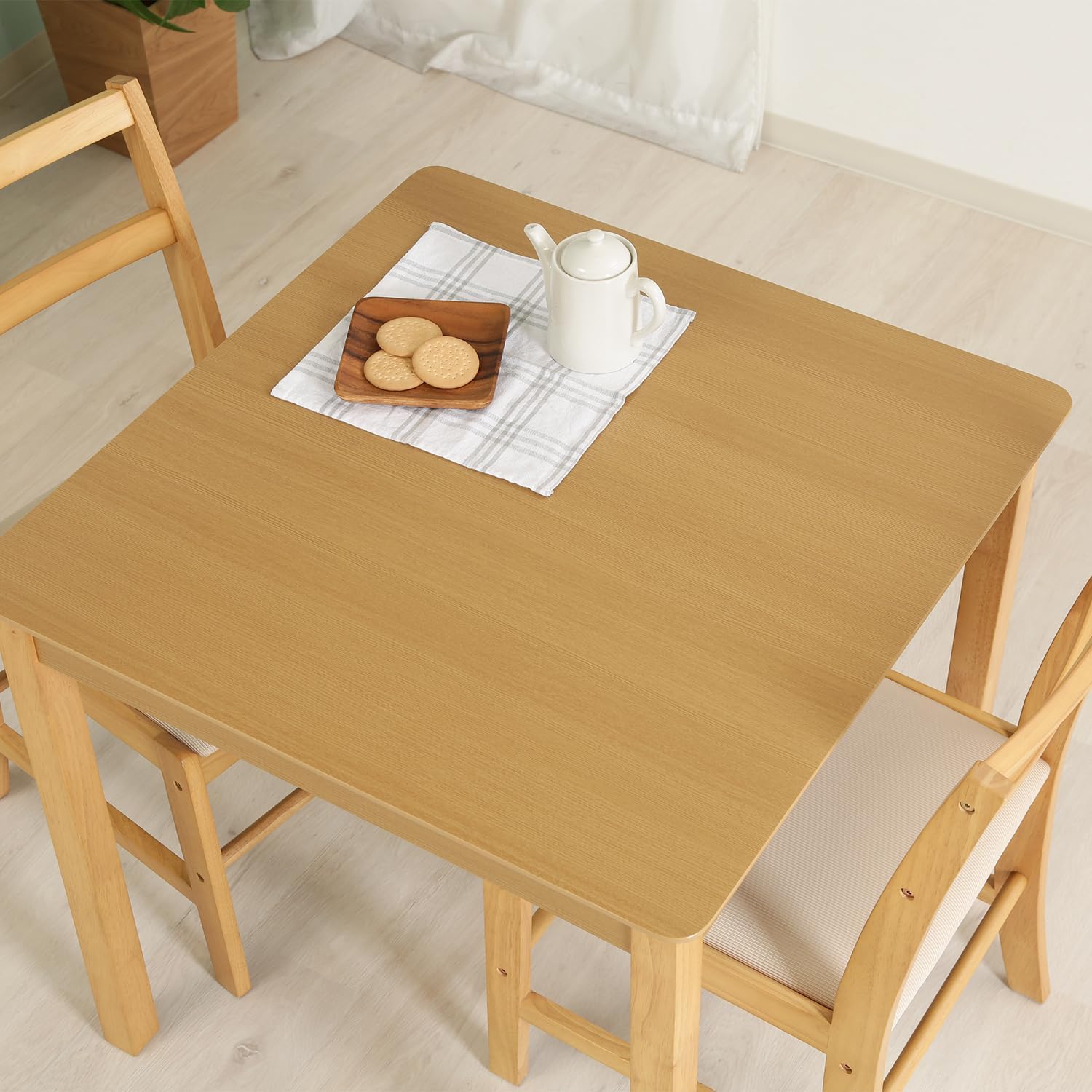 Amazon｜ダイニングテーブル 2人用 幅75×奥行75×高さ71㎝ ナチュラル