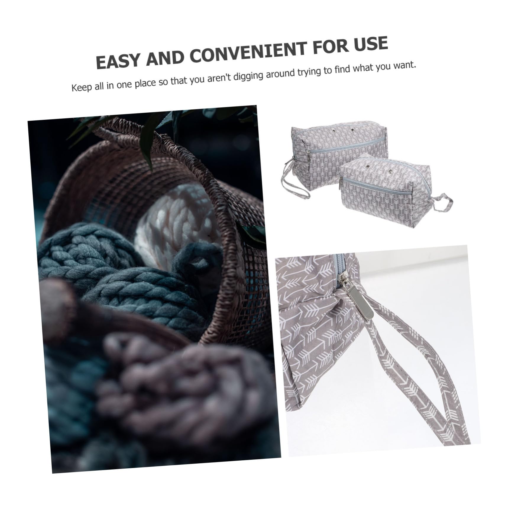 Hohopeti 2pezzi Borse Organizer Per Filati Oxford Per Maglieria e Uncinetto Design Pratico e Resistente Per Conservare e Trasportare Accessori Creativi