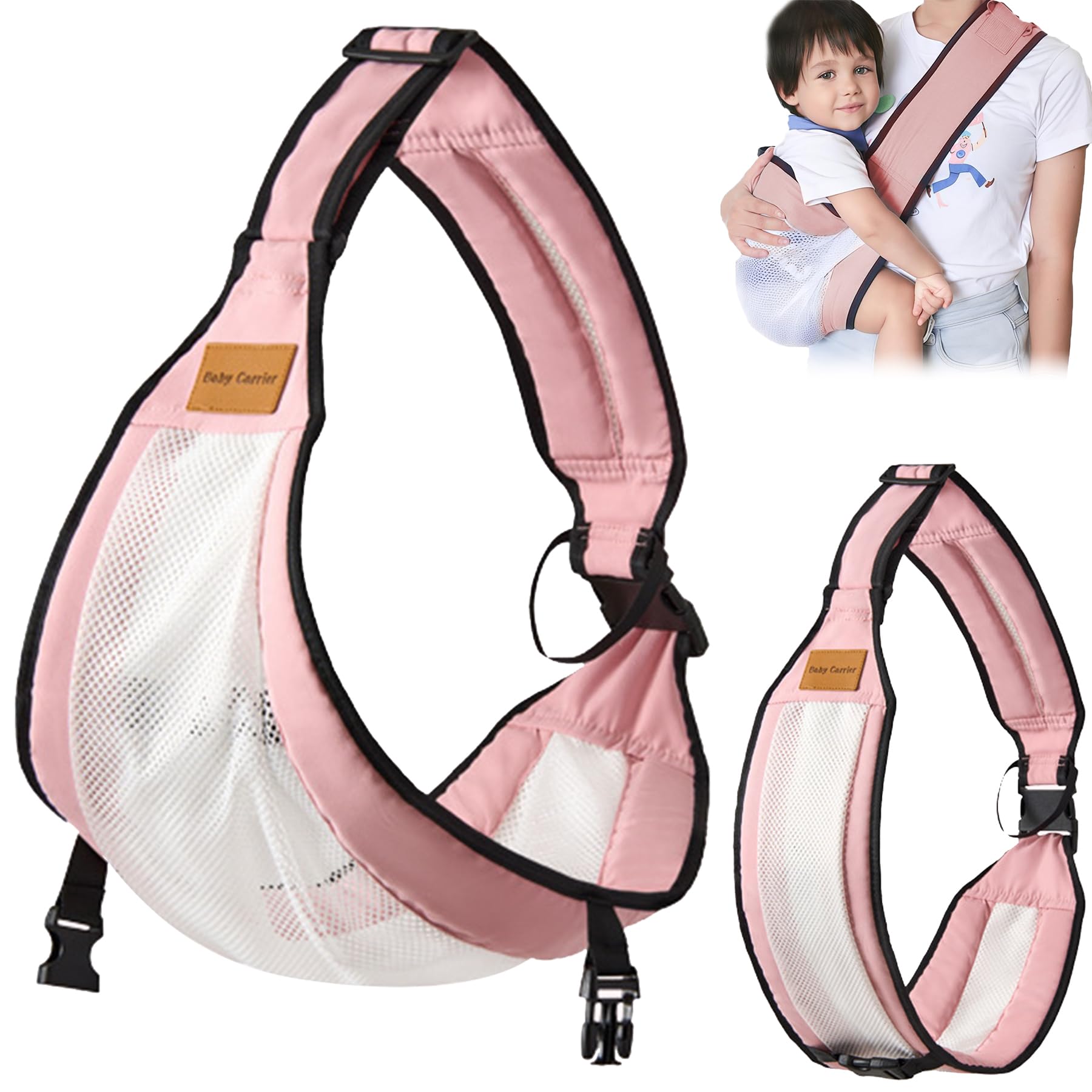 Babytragetuch,Kleinkind Trage Seitlich,Verstellbare Schulter Babytrage,Hüfttrage Kleinkind,Elastisches Baby Tragetuch,Multifunktionale Tragegurt Baby für Babys von 6 bis 36 Monaten