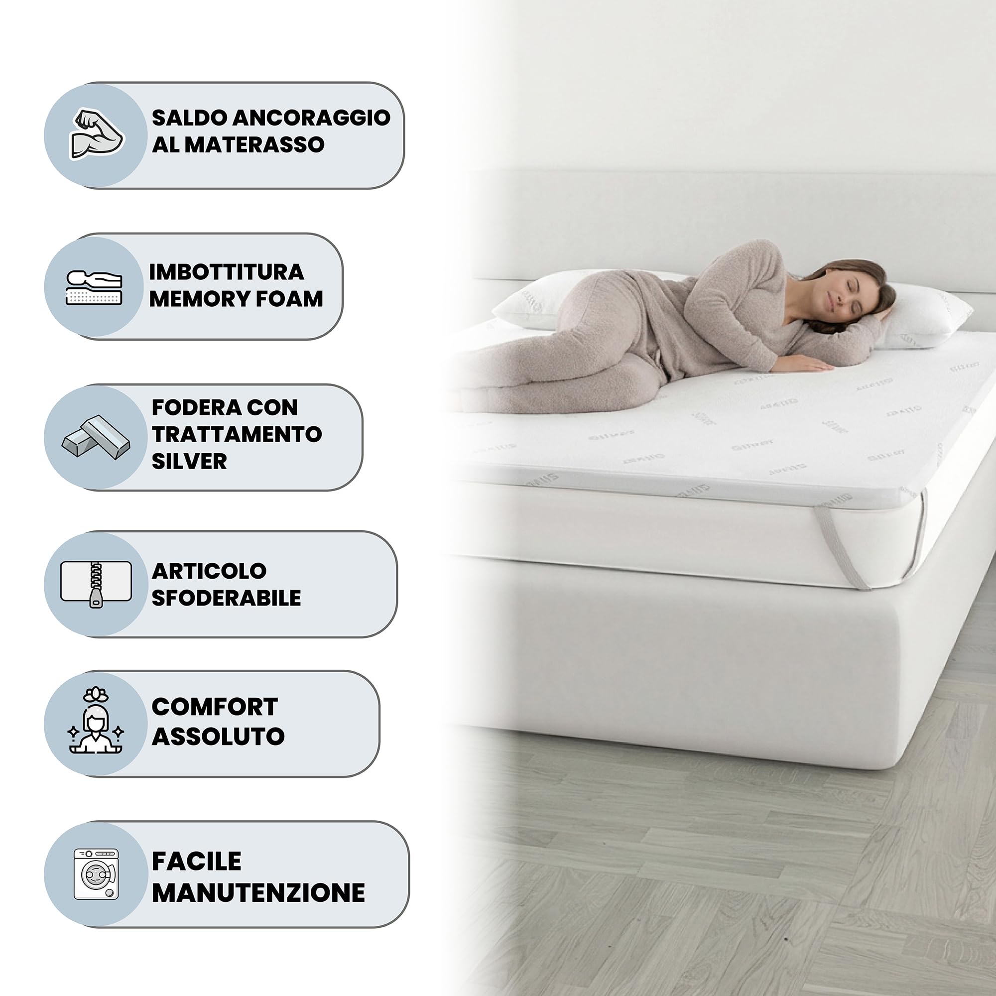 B Bright Silver topper Hypersoft - Beter Bed