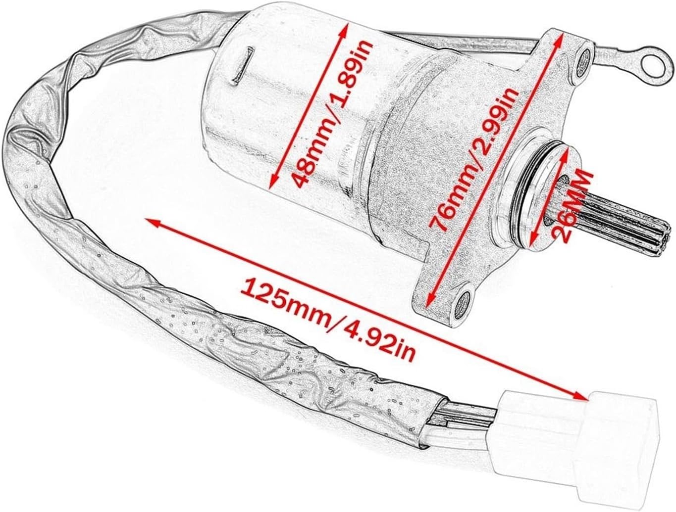 Starter Motor Compatible With Yamaha XC50 YN50 BX50N BX50S VP125 YP125R 1B9-H1800-00 3B3-H1800-00