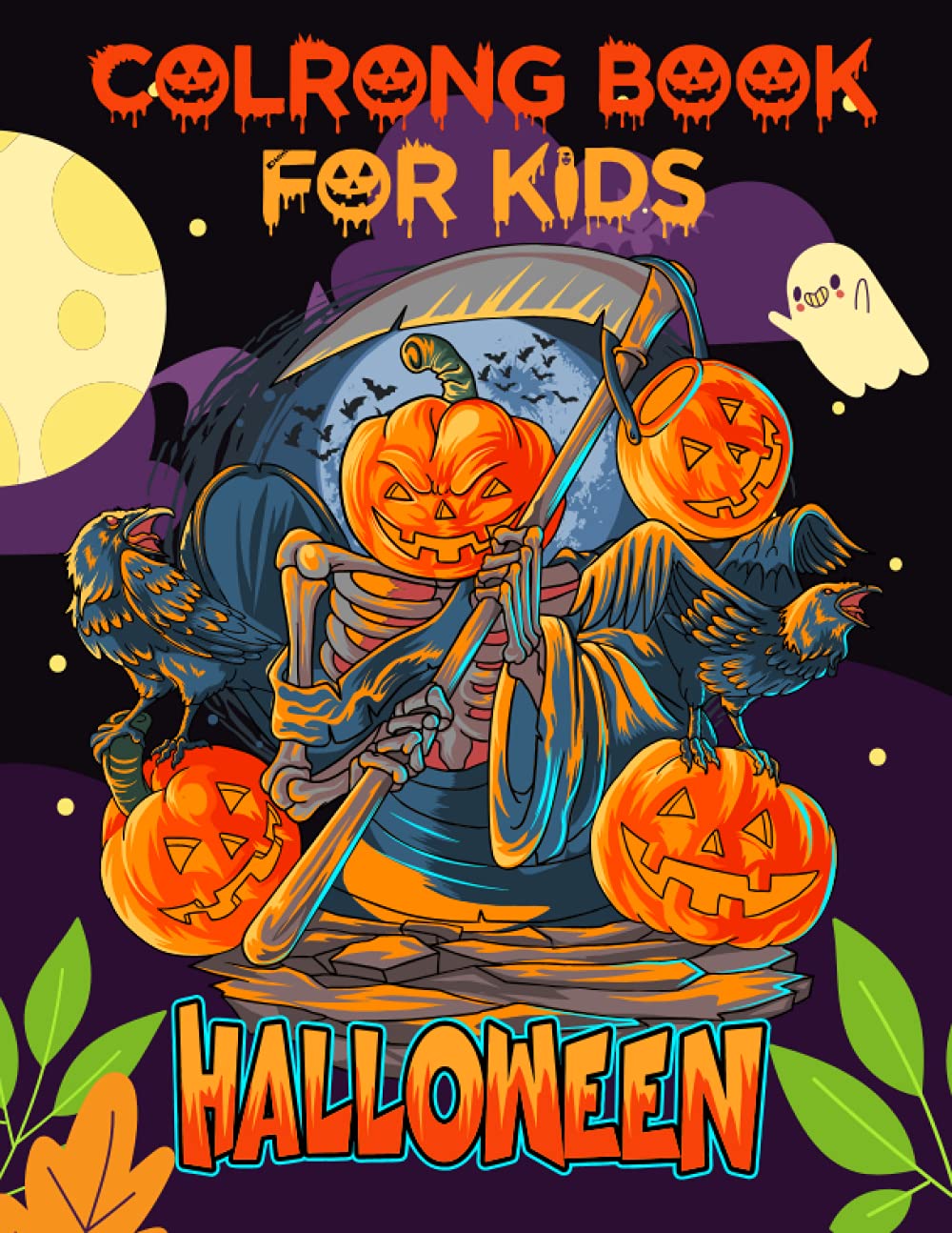 Halloween Coloring Book for Kids ages 4-8: Simple and Easy Coloring Book for Kids and Unique 40 Halloween Coloring Pages For Children .
