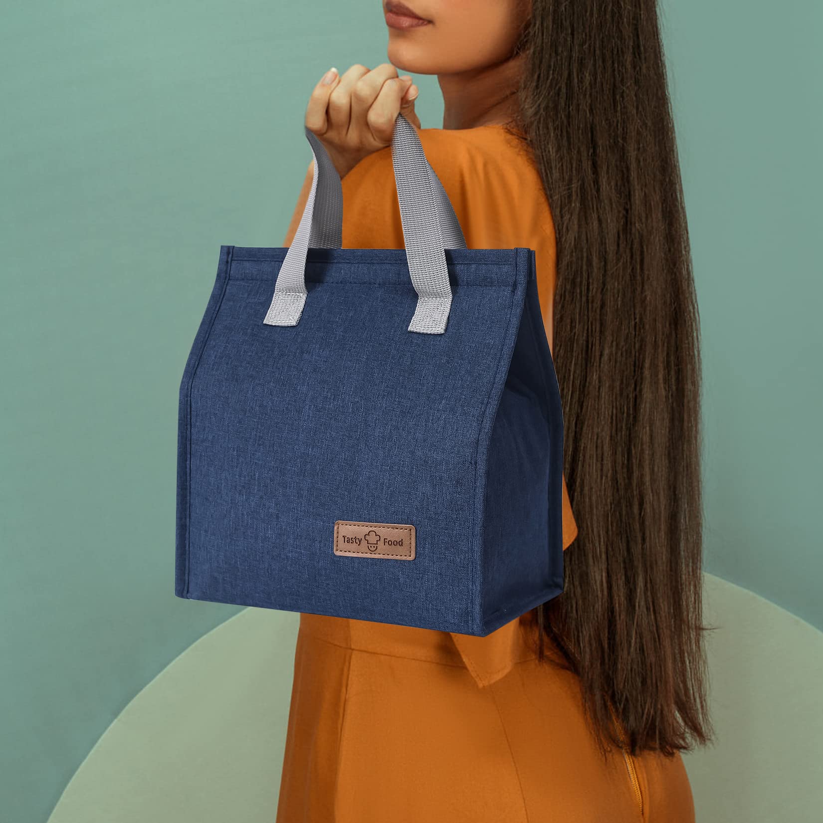 Bolsa Térmica Porta Alimentos - Aislante, Reutilizable, Ideal Para Trabajo, Picnic O Viaje (color Azul)