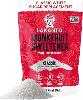 Lakanto Monk Fruit Sweetener With Erythritol, White Sugar Substitute Fro...