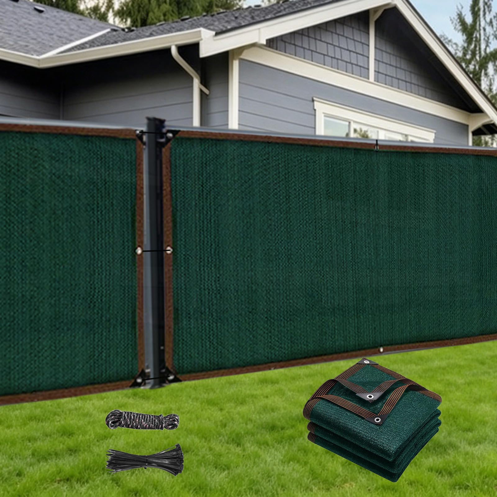 Yolizor Privacy Netting Garden Screening 2x10m, Privacy Fence Screening, HDPE Outdoor Shading Net UV Resistant Tear Resistant, Garden Fence screening with Cabel Ties and String