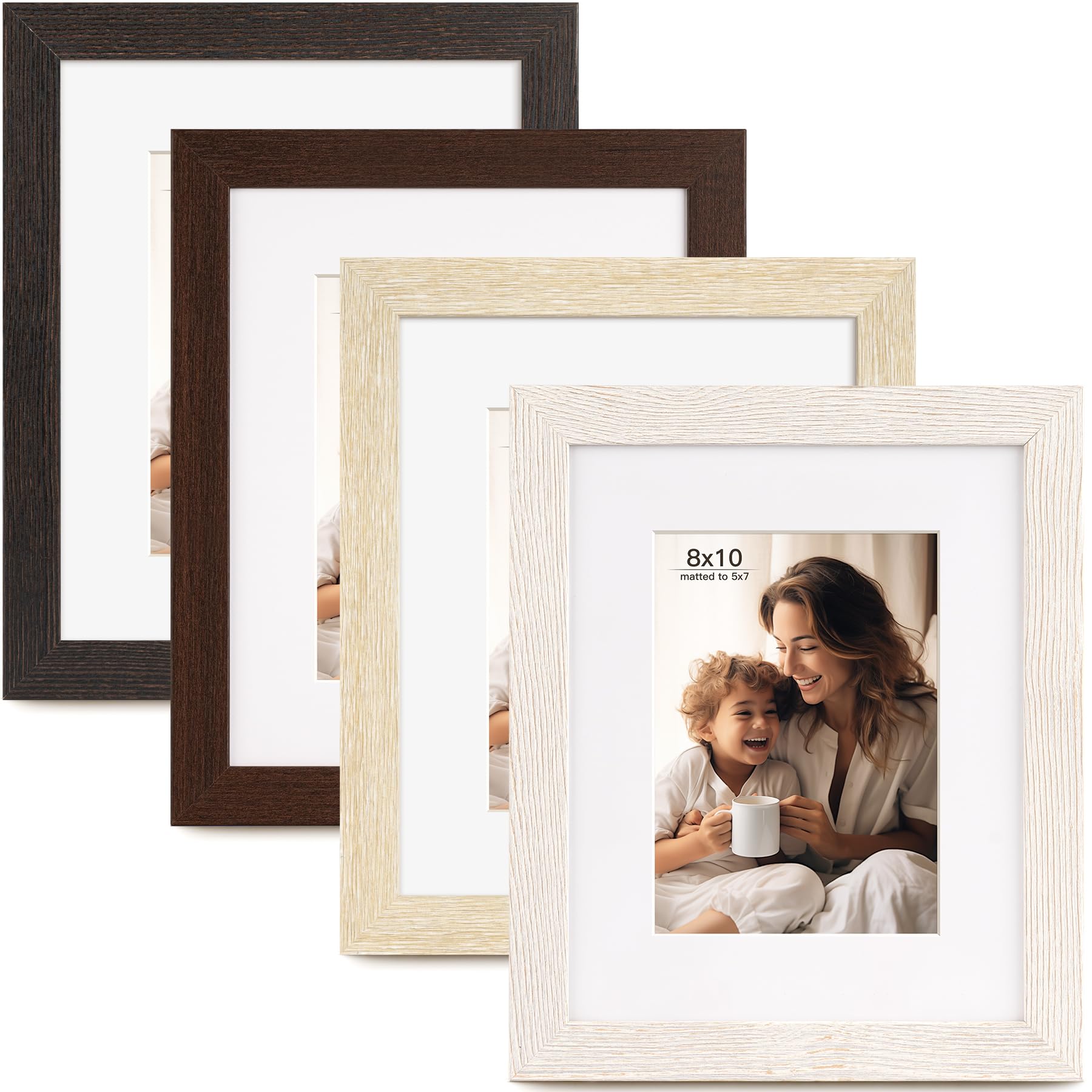 Amazon.com - FinalFind 8x10 Picture Frame with Mat for 5x7, Set of