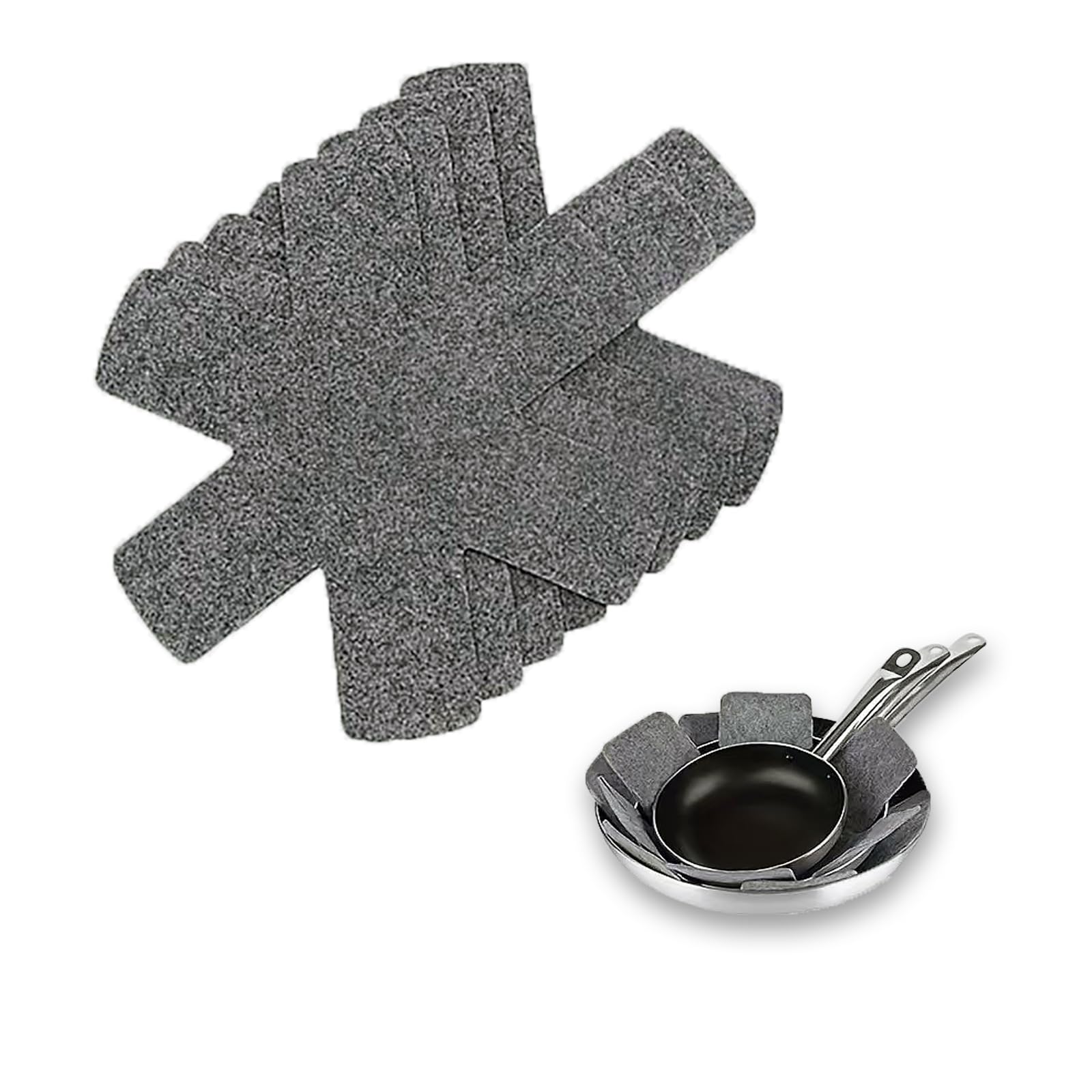 VGE 10-Pack Felt Pan Protectors for Stacking (26x26cm) - Premium Pot & Pan Organiser, Non-Slip Cookware Separators, Dish Protectors Pads for Cupboard, pot pan protectors for stacking