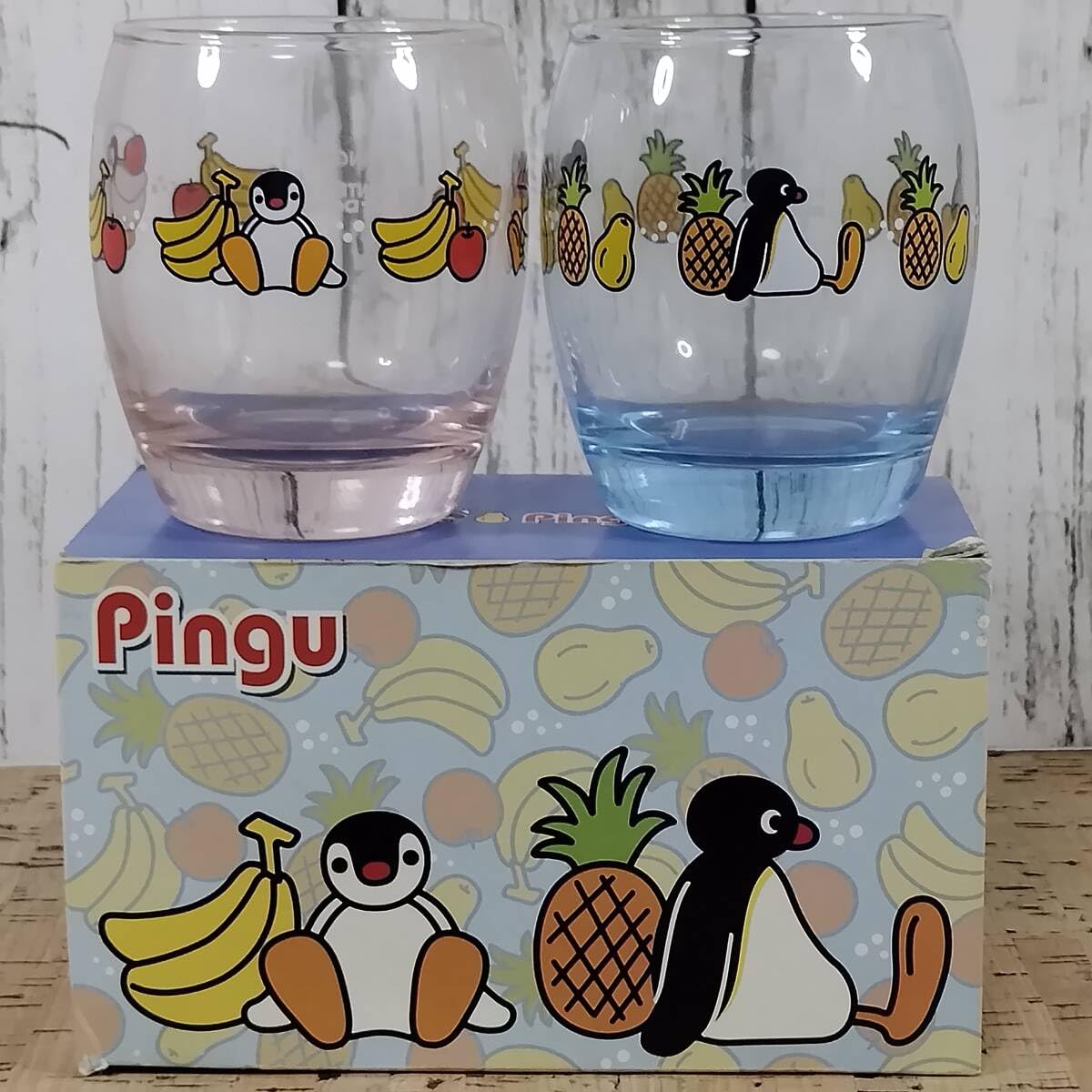 Amazon.co.jp: ピングー PINGU グラス 2客セット ピンク ブルー