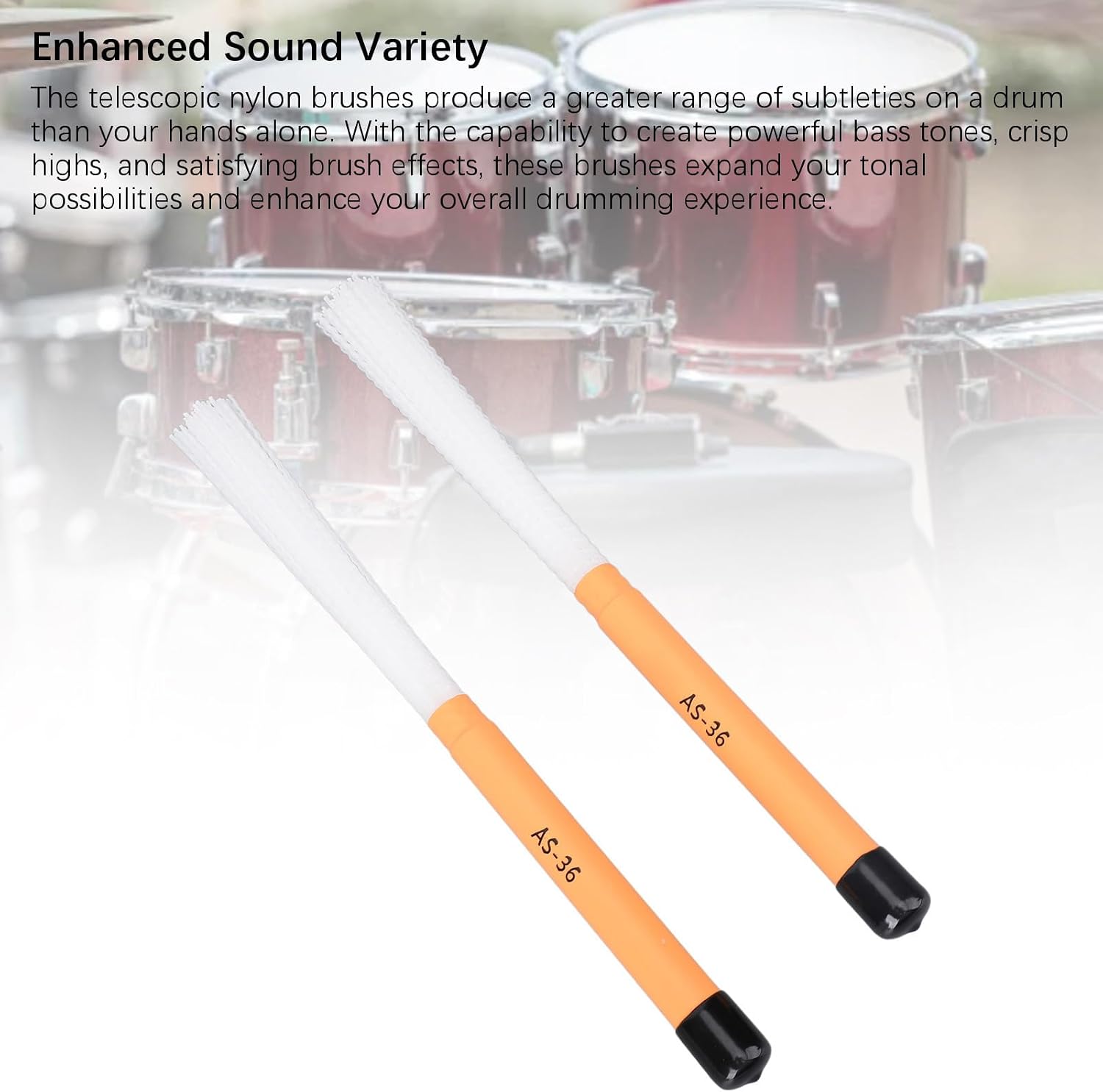 Drum Brushes, Nylon Slap Tones Maple Handles Pair for Cajon Drummers Percussionists Live Performance Studio Recording Practice Sessions