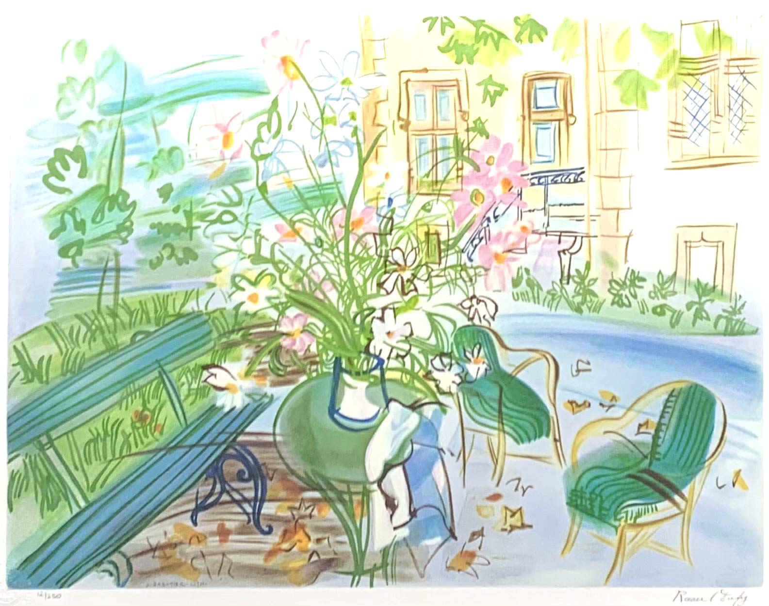 ラウル・デュフィ『裸婦』リトグラフ【真作保証】 絵画 dラウル・デュフィのリトグラフ 画家への手紙より 本物保証