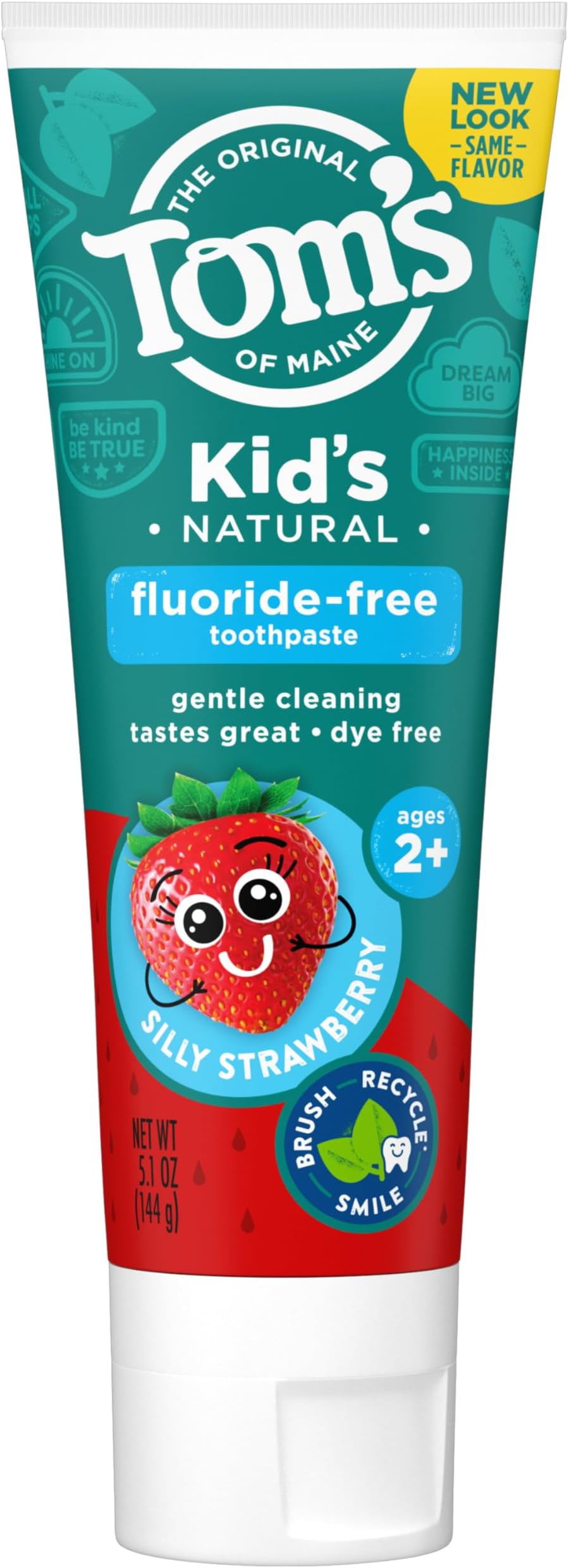 Natural Kid's Fluoride Free Toothpaste, Silly Strawberry, 5.1 oz. (Back in original formula)
