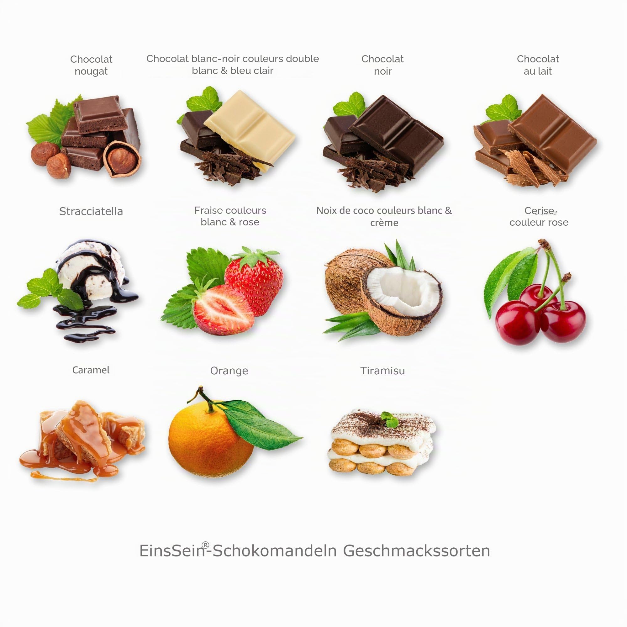 EinsSein 0,5 kg d'amandes au chocolat nougat blanc mat - Pour mariage, baptême, communion, confirmation - Amandes au chocolat et sucre parlant au chocolat et amandes sucrées - Badem sekeri