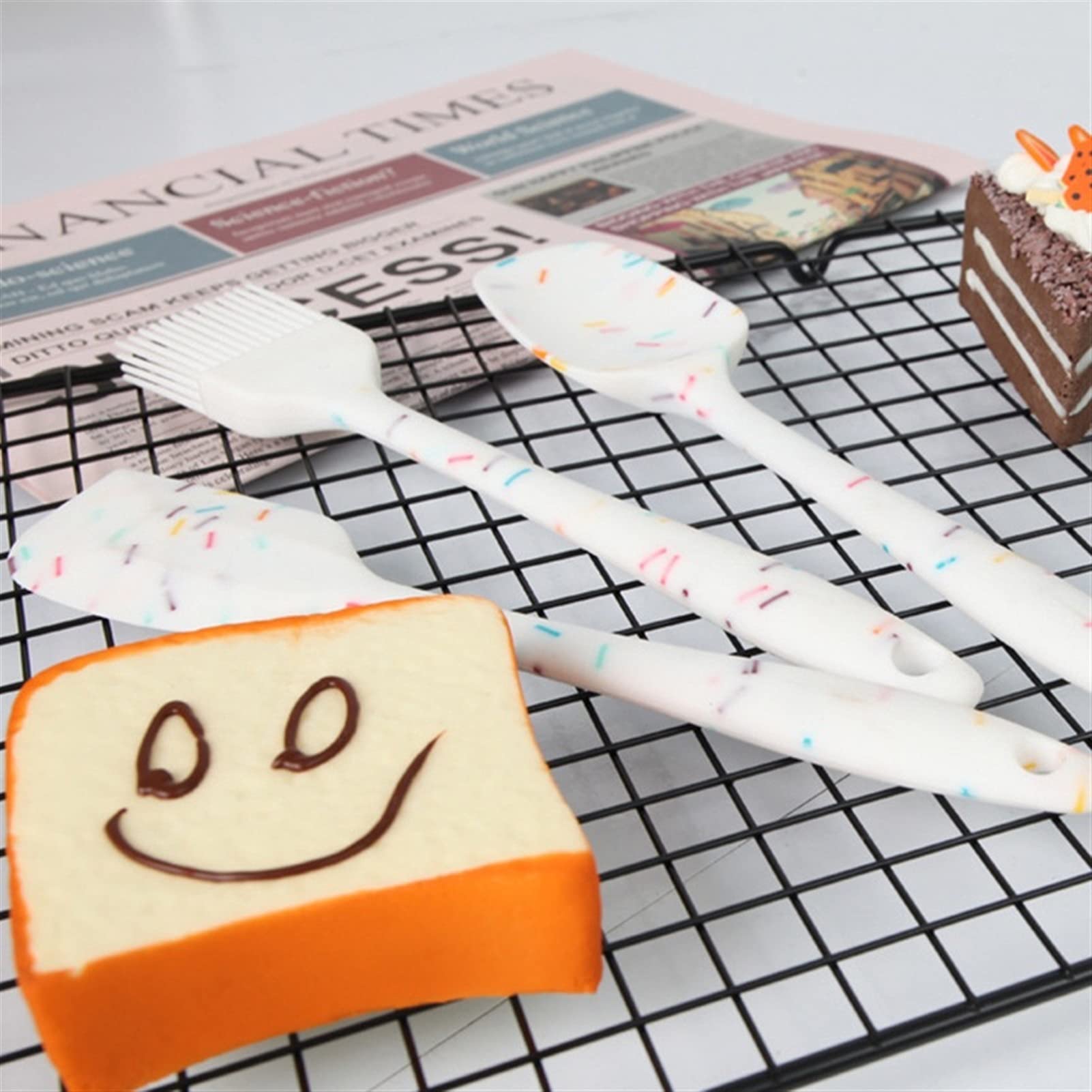 caihuashopping Teigschaber 6-teiliger Backspatel Set Wärmebeständige Kuchen Dekorieren Vereisungsspatel Küchentier Spatula Cookie Gebäck Schaber Kuchen Mischwerkzeuge Spatel (Color : White)