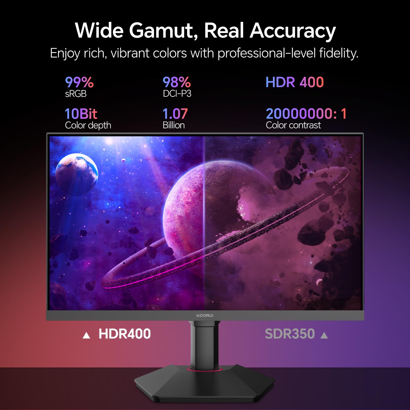 KOORUI 27 inch Gaming Monitor - WQHD (2560x1440) Computer Monitor
