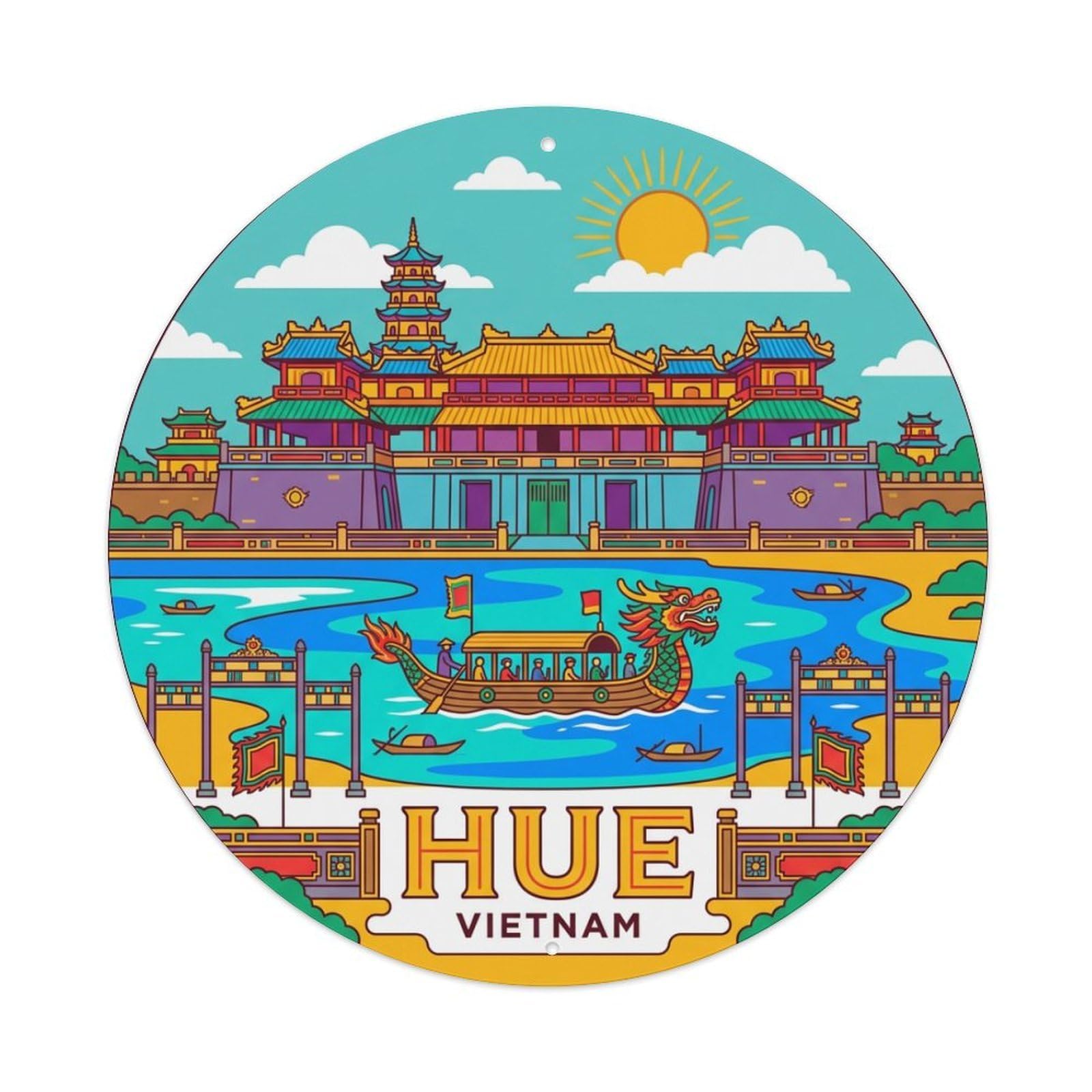 Travel Vintage Vietnam Hue Metal Tin Sign