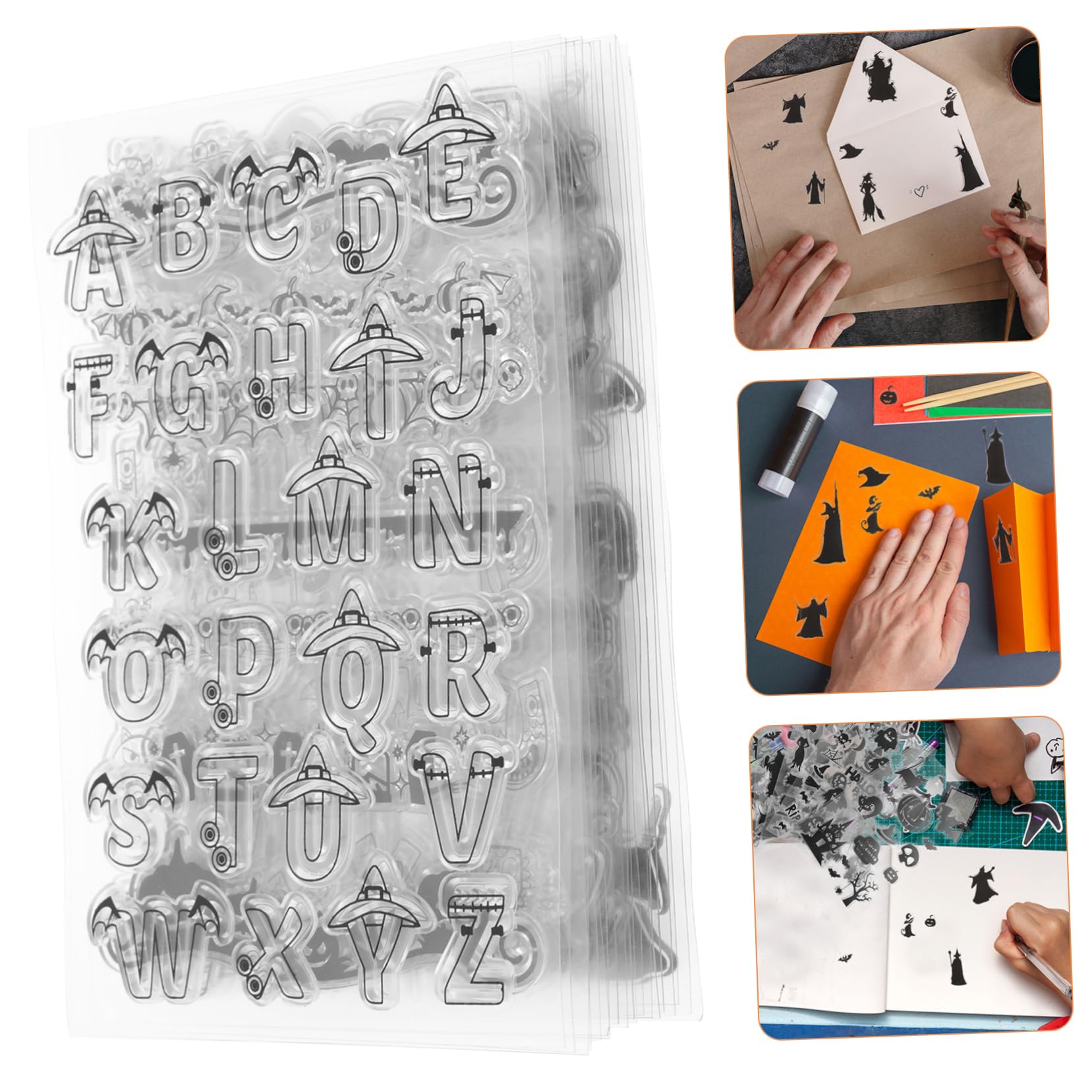 TEHAUX 40stücke Halloween Silikon Stempel Transparentes Zubehör Für Scrapbooking Handwerk Vielseitige Designs Für Kreative Projekte Wiederverwendbar Und Leicht Zu Reinigen