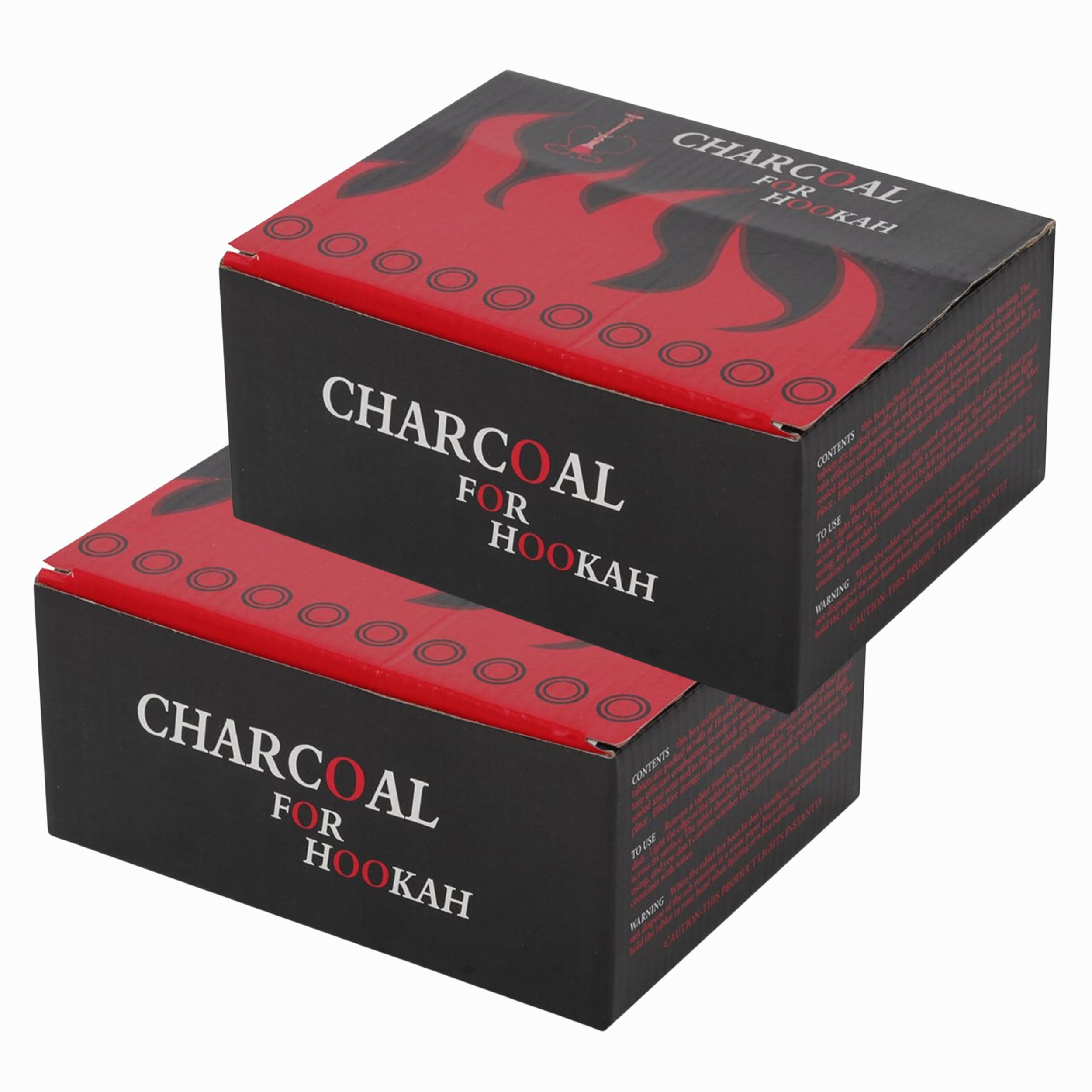 Glamified , Glam Black Glamified Shisha Hookah Charcoal Intense Shish Bahkoor Instant Light Premium Quick Lighting… (2 Box (200 Dishes))