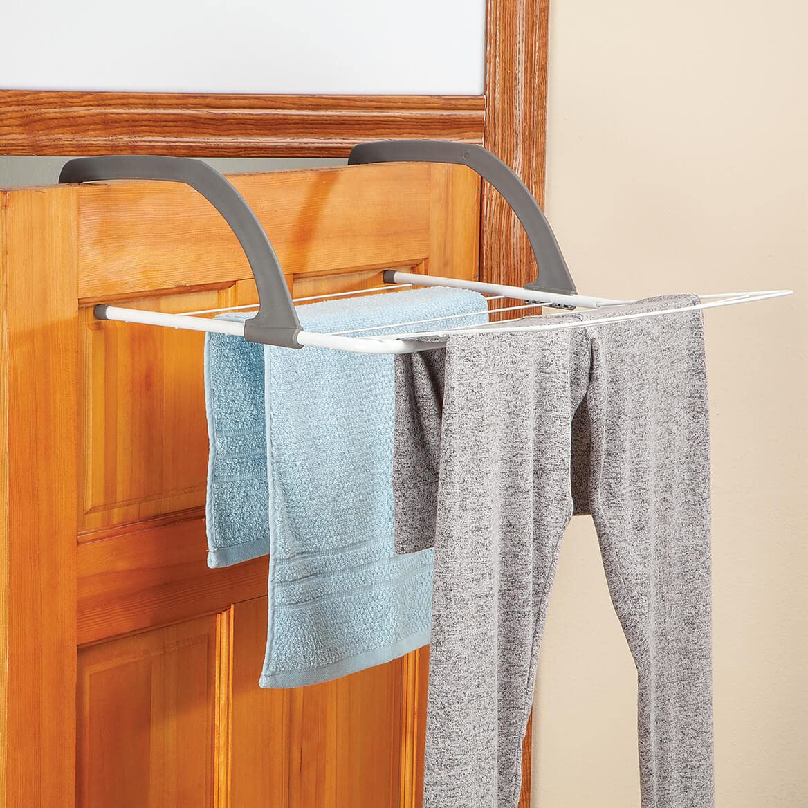 Over the Door Drying Rack, Foldable, Made of 100% Durable Metal and Plastic, Home Storage and Organization - Measures 20