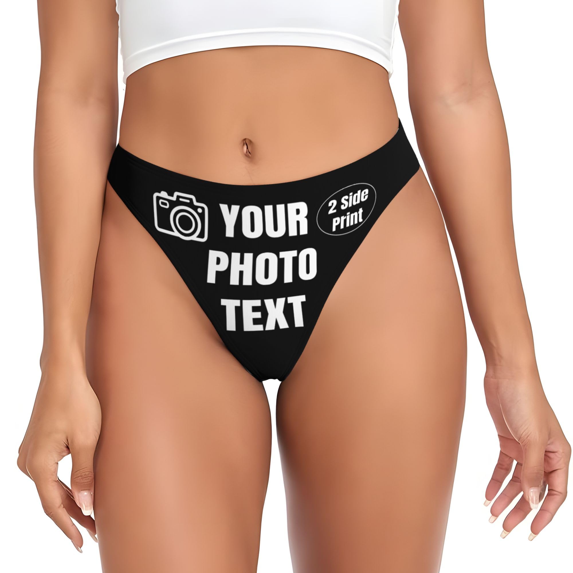 Custom Underwear For Women With Your Picture Text Logo Personalized Funny Panties For Festivals Events Birthday Gifts