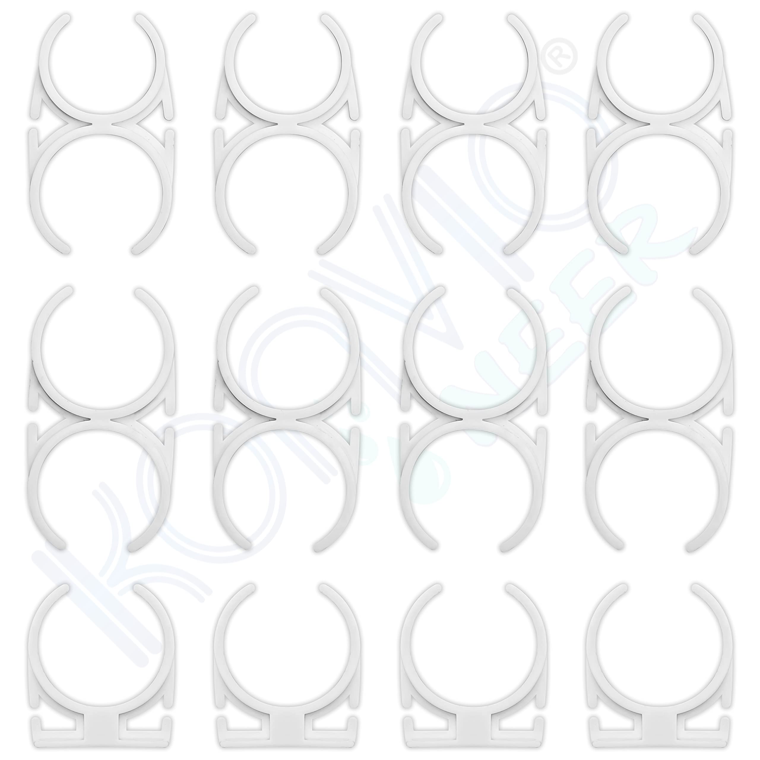 Konvio Neer Plastic RO Water Purifier Clamps and Clips, compatible with all Water Purifier, 12-Pcs(2.5"-2" x 4, 2.5"-2.5" x 4 and C-2.5" x 4) with Screw, White