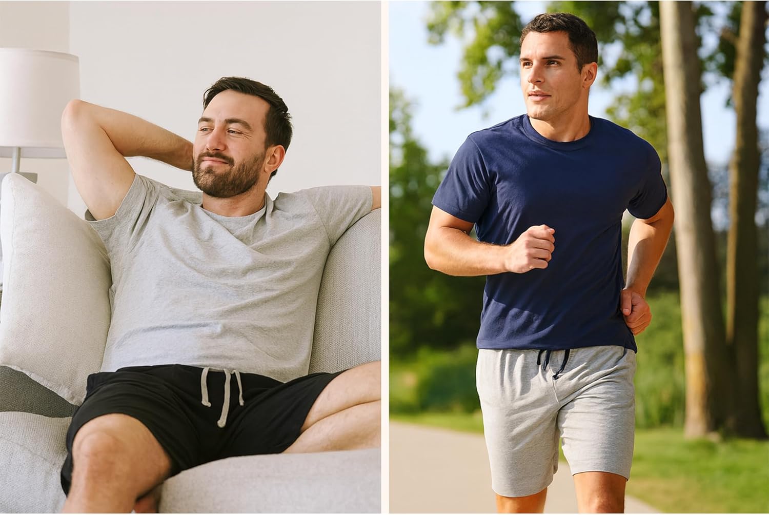 Hanes Men’s Sleep Shorts 2 Pack - Cotton, 7.5" Inseam, Athletic, Pajamas, Soft Loungewear, Pantalones Cortos - Image 2