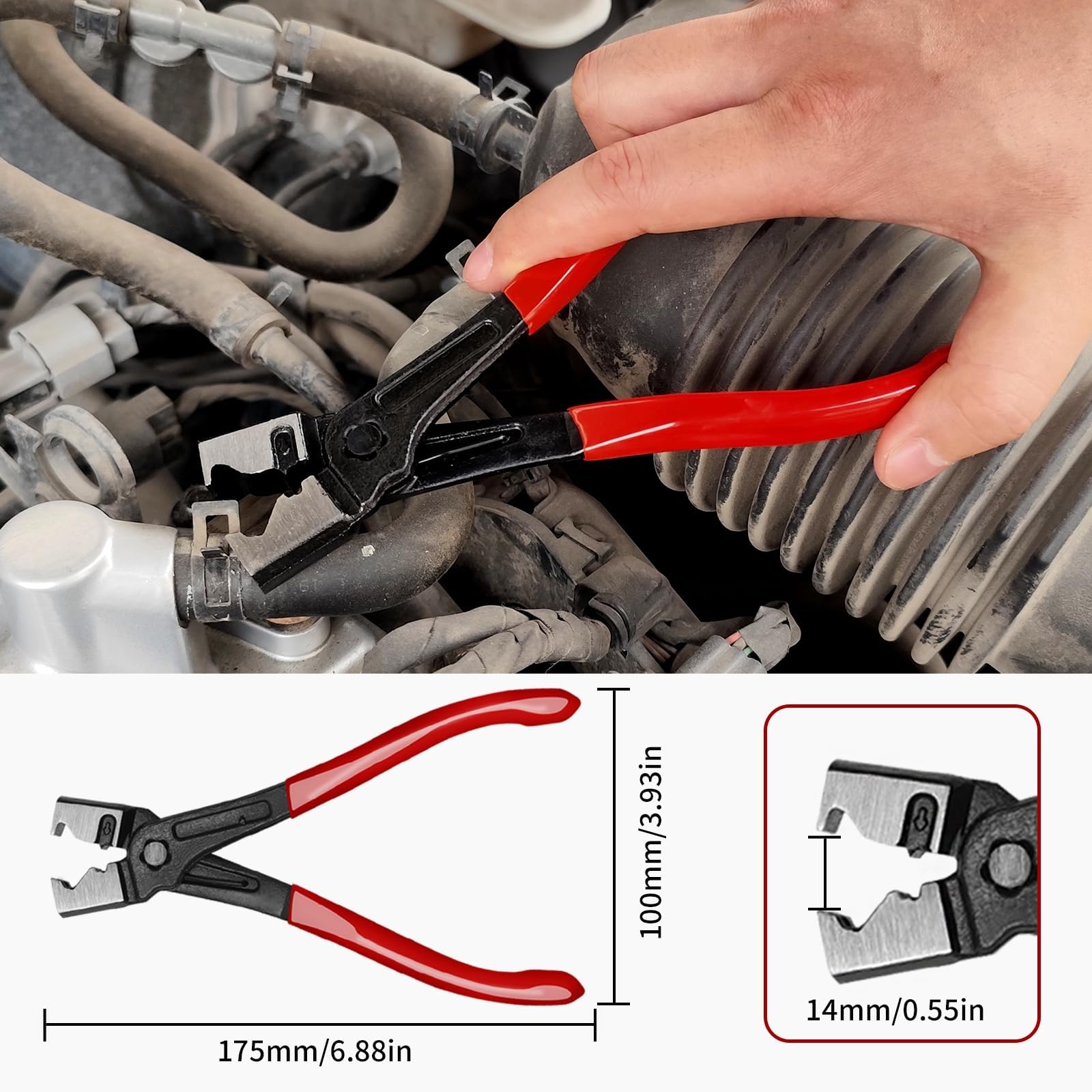 WISEUP 4-teiliges Schlauchklemmenzangen-Set mit 68,6 cm Reichweite, Drahtfederzange, Clic-R-Zange, Schlauchentferner und Flachbandklemmen-Werkzeug (4-teiliges Schlauchklemmenzangen Set)