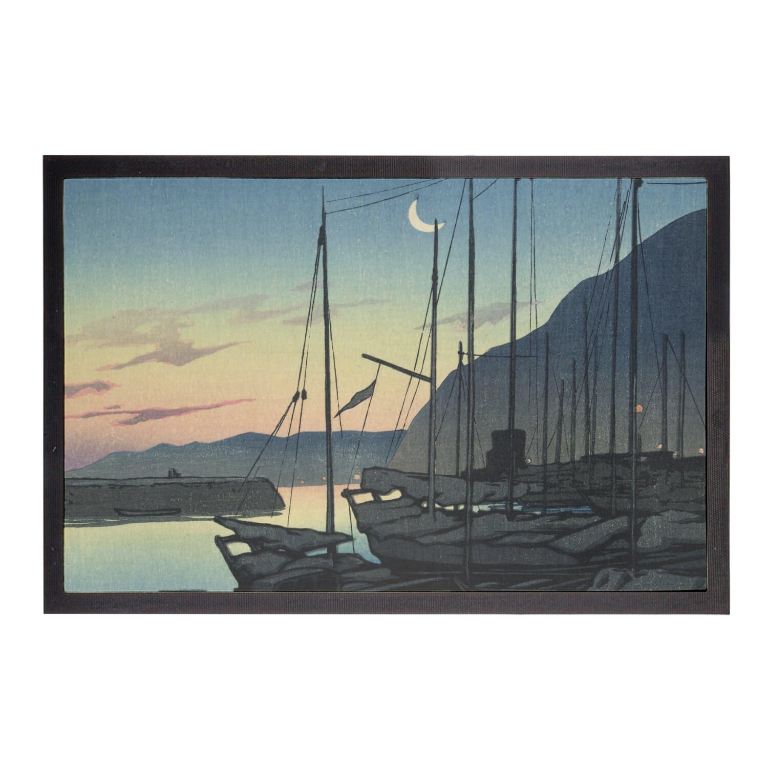 Paillasson coucher de soleil estampe japonaise 60x40cm pour entrée
