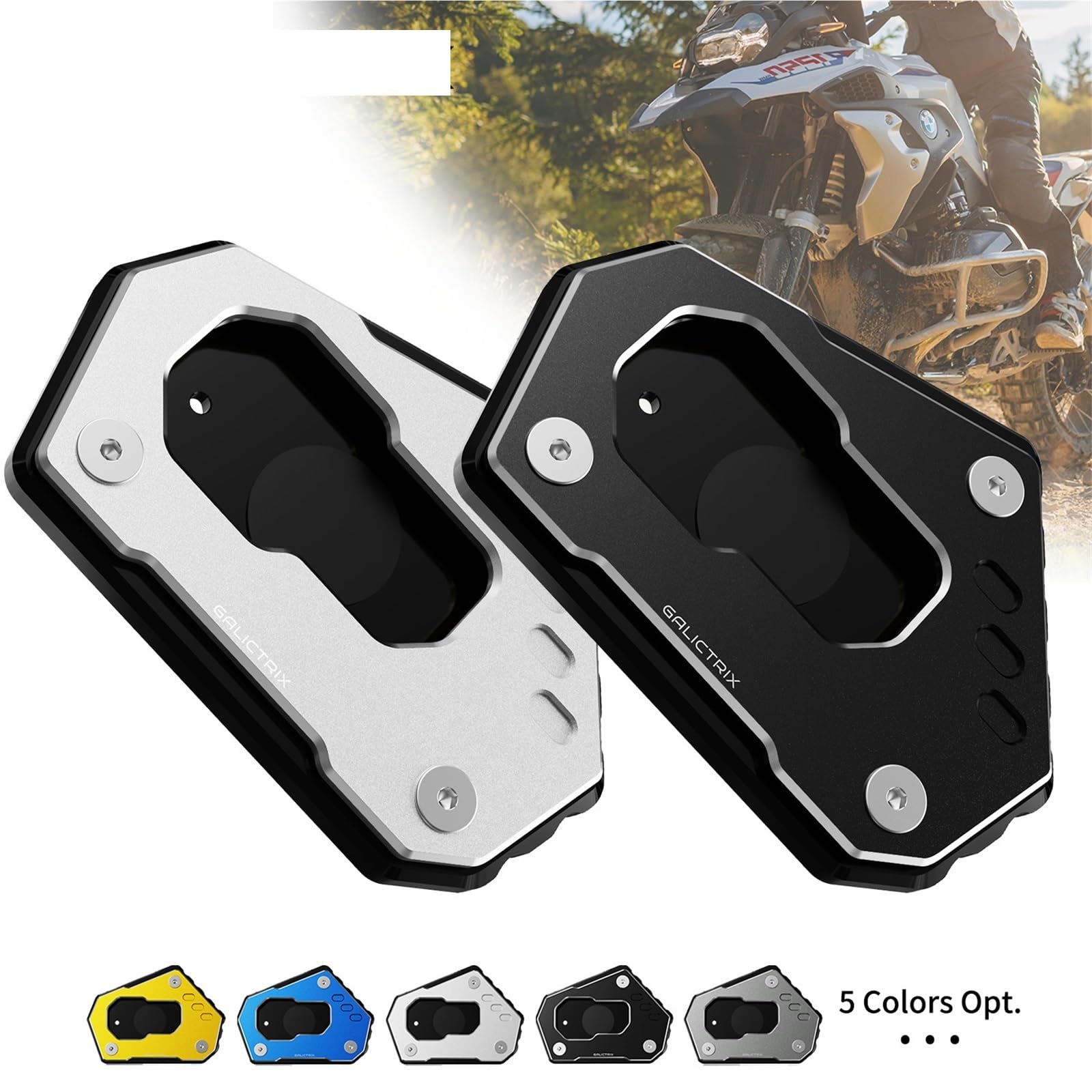 fourche de direction moto Convient pour BMW R1250GS R1200GS R1250 GS Adventure R1200 GSA Gs1250 HP béquille de moto support latéral R 1250 1200(Black)