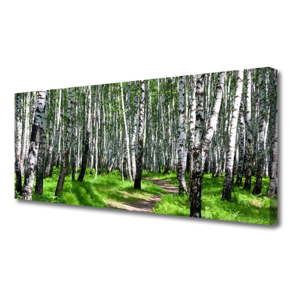 Tableau décoration déco mural moderne arbres et herbe en toile 125x50