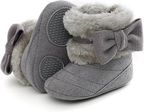 Botas de forro polar para recién nacido, con forro de algodón, antideslizantes y que se mantienen en su lugar, calcetines con agarre, botas de nieve