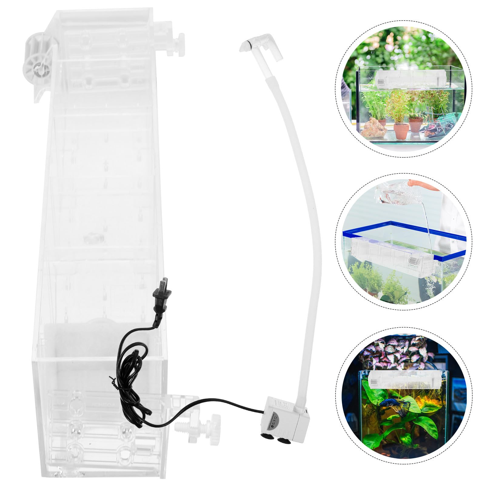Acryl Aquariumbox Multifunktionsfilterbox mit Wasserpumpe Klare Ausführung