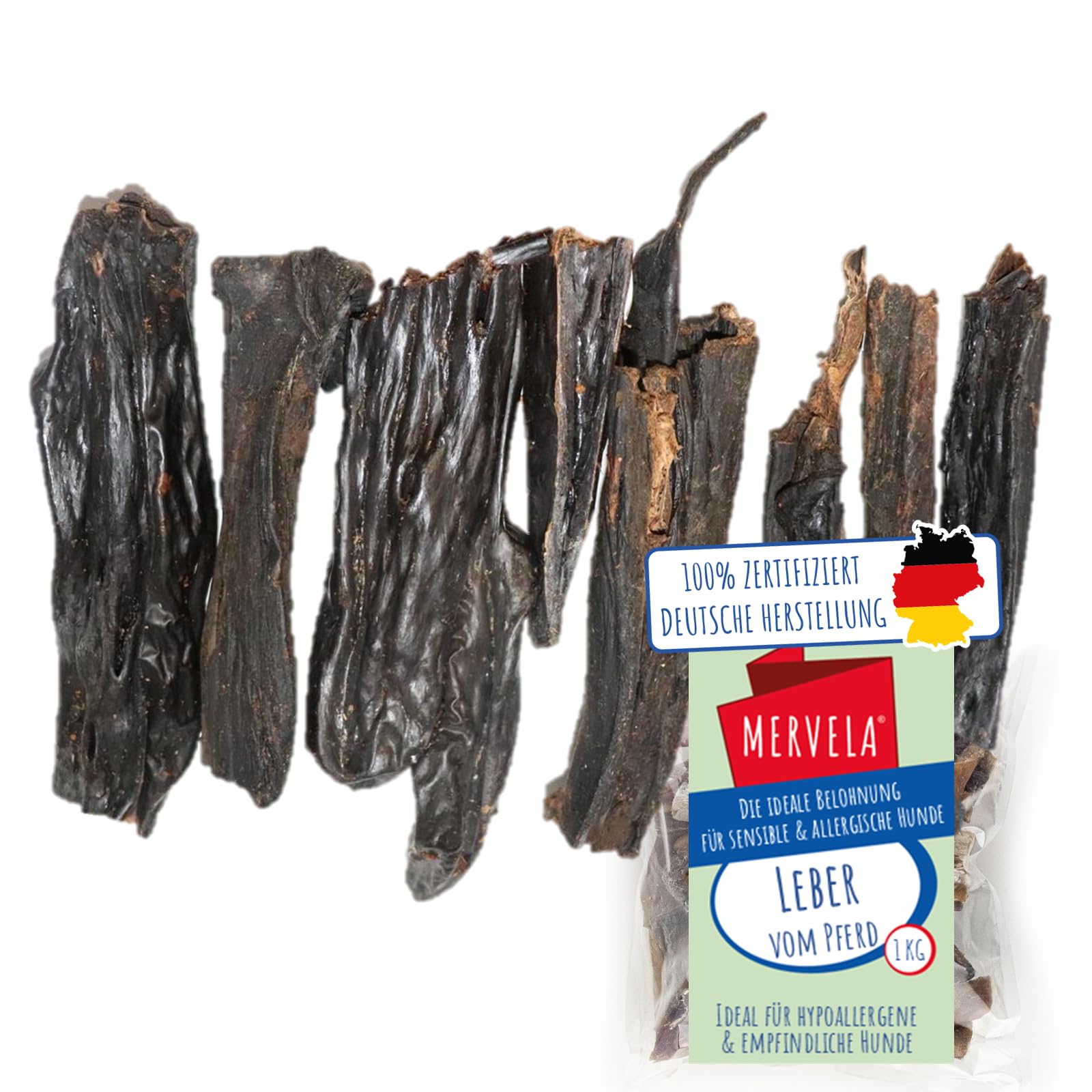 Fegato di cavallo puro al 100% | 1.000 g | fegato di cavallo | qualità dalla Germania | ideale per cani ipoallergenici, allergici e sensibili