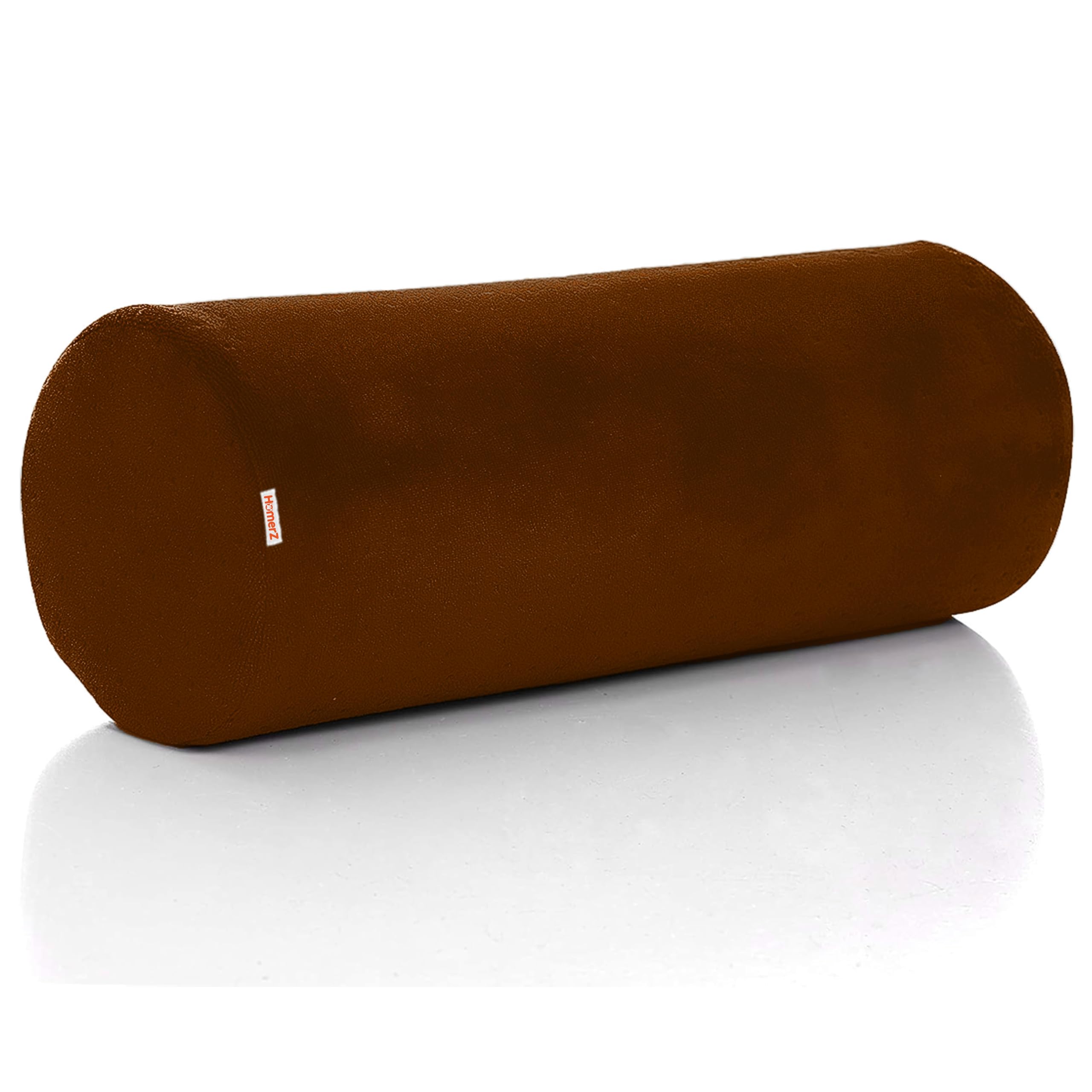 Homerz Premium Foam Bolster, Extra Firm, 20x9x9 inch Size, Velvet Cover, Perfect for Back Support (Brown)