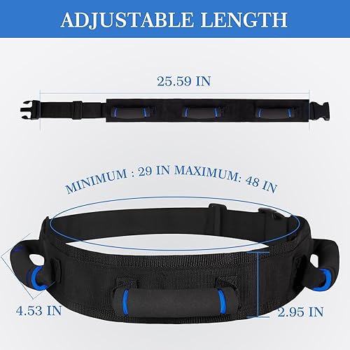 Miniatura 3 de Cinturón de marcha para personas mayores, cinturón de transferencia con asas, cinturón de seguridad para cinturones de elevación de ancianos,