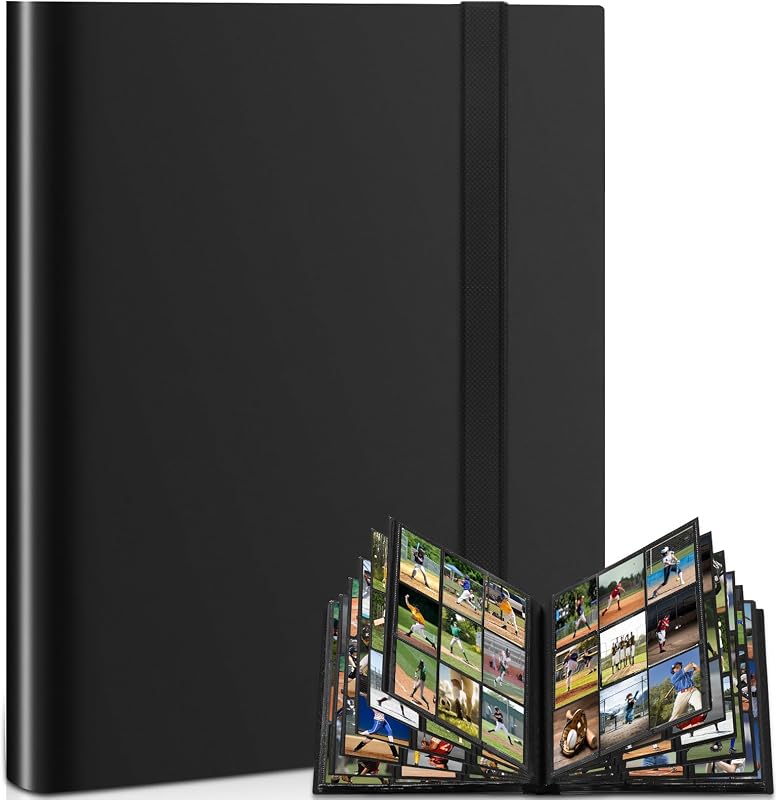 Album Carte Raccoglitore, 468 Grande Album Carte, Legame Portatile e Impermeabile in PU per Carte MTG/TCG/CALCIO-BASEBALL/Carte da Scambio (Nero)