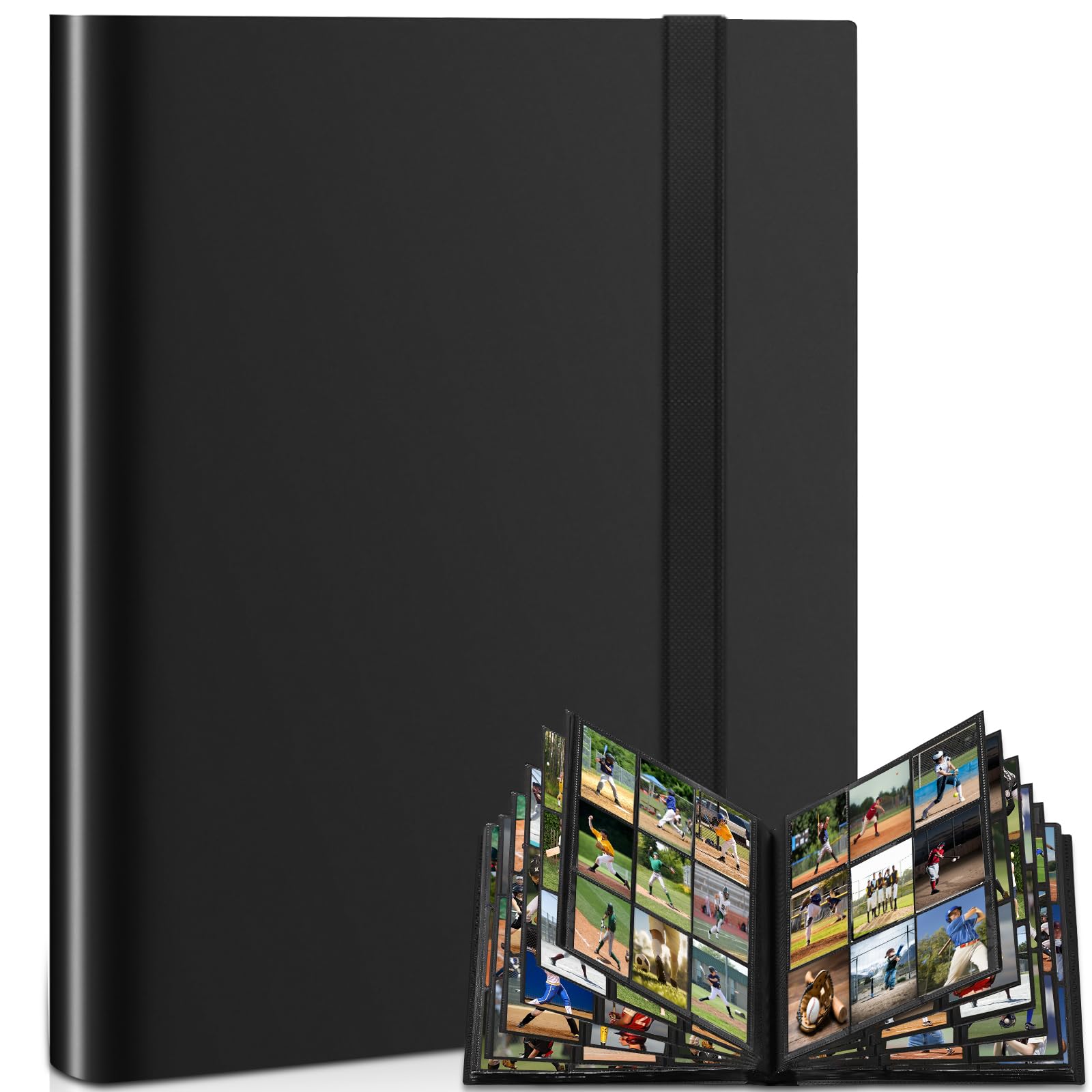 Album Carte Raccoglitore, 468 Grande Album Carte, Legame Portatile e Impermeabile in PU per Carte MTG/TCG/CALCIO-BASEBALL/Carte da Scambio (Nero)
