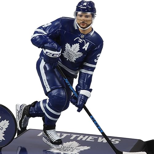 Miniatura 2 de McFarlane Juguetes - Auston Matthews (Toronto Maple Leafs) Figura posada de la NHL de 7 pulgadas, Picks deportivos de McFarlane