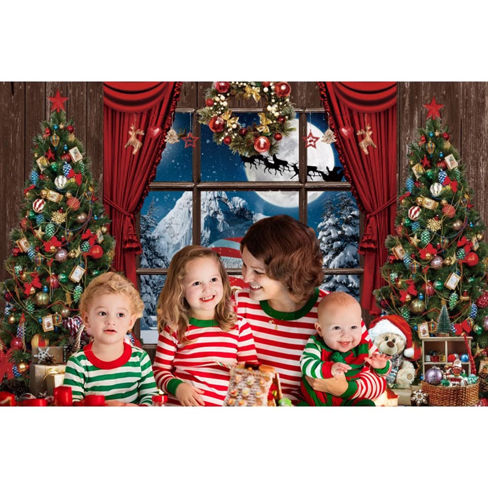 Frohe Weihnachten Hintergrund 3x2,5 M – Fotohintergrund Winterstadt Mit Weihnachtsbaum