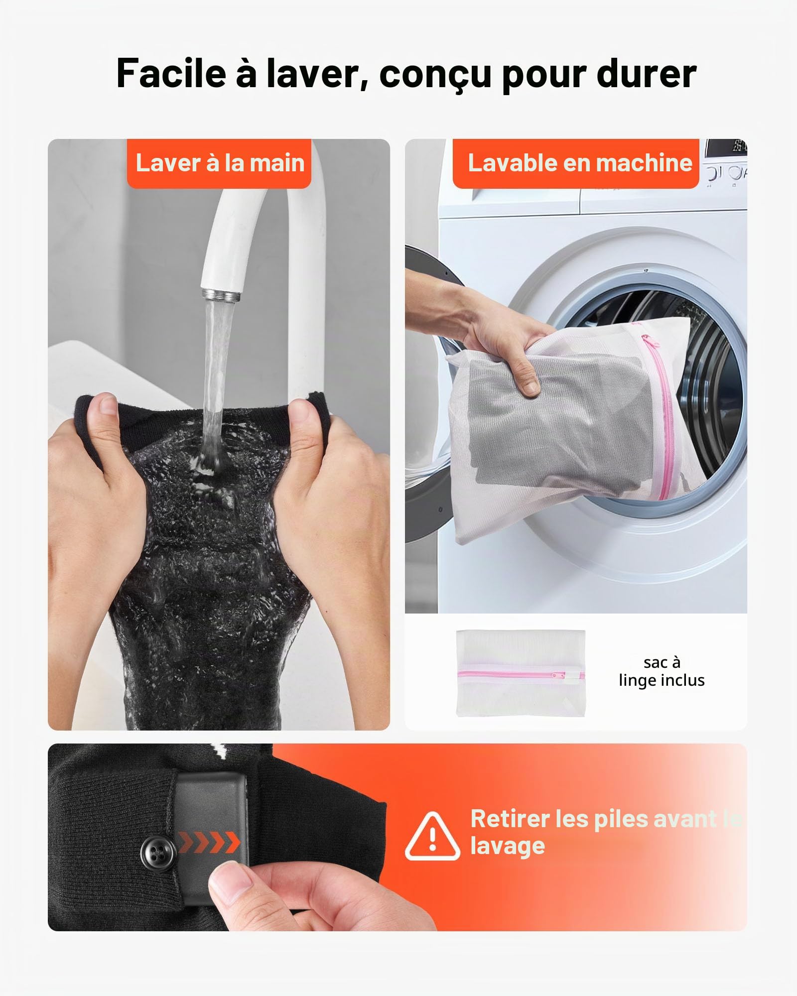 VEVOR Chaussettes Chauffantes Femme Homme à Batterie Rechargeables Électrique 5000 mAh, 4 Niveaux de Chauffage, pour Sports Hiver, Ski, Pêche sur Glace, Randonnée, Travail en Extérieur, Taille Unique