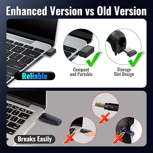 Miniatura 93 de Tera - Escáner de código de barras inalámbrico láser 1D 2 en 1 (2.4 GHz inalámbrico + USB 2.0 con cable) con indicador de nivel de batería, portátil