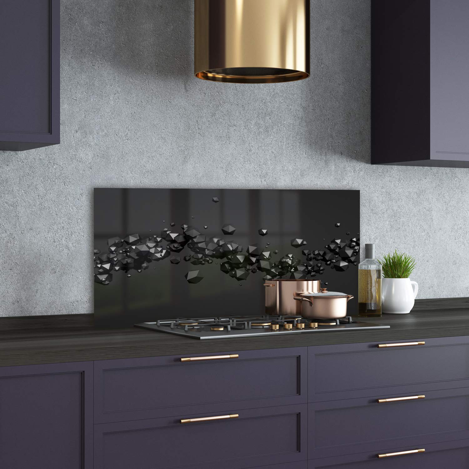 Dosseret De Cuisine - Crédence Et Fond De Hotte - Blanc 120 X 60 Cm Verre Trempé- Super Beau